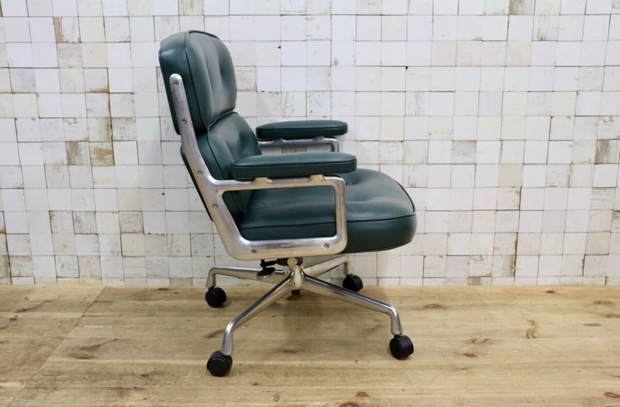GMJO87G○Herman Miller / ハーマンミラー イームズ エグゼクティブチェア タイムライフチェア 本革 グリーン チャールズ＆レイ 定価約95万