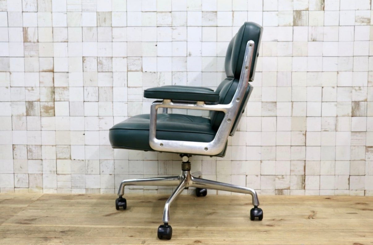 GMJO87H○Herman Miller / ハーマンミラー イームズ エグゼクティブチェア タイムライフチェア 本革 グリーン チャールズ＆レイ 定価約95万