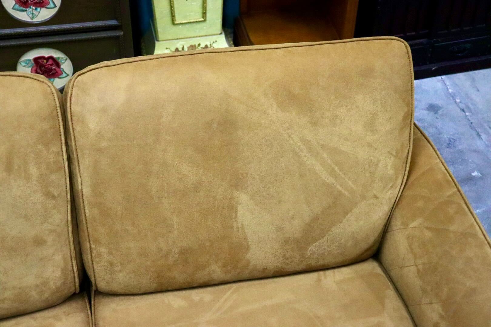 GMIH357○RELAX FORM / リラックスフォーム コロンバス 2人掛けソファ ラブソファ レザーテックス キャメル 関家具 定価約13万 展示品