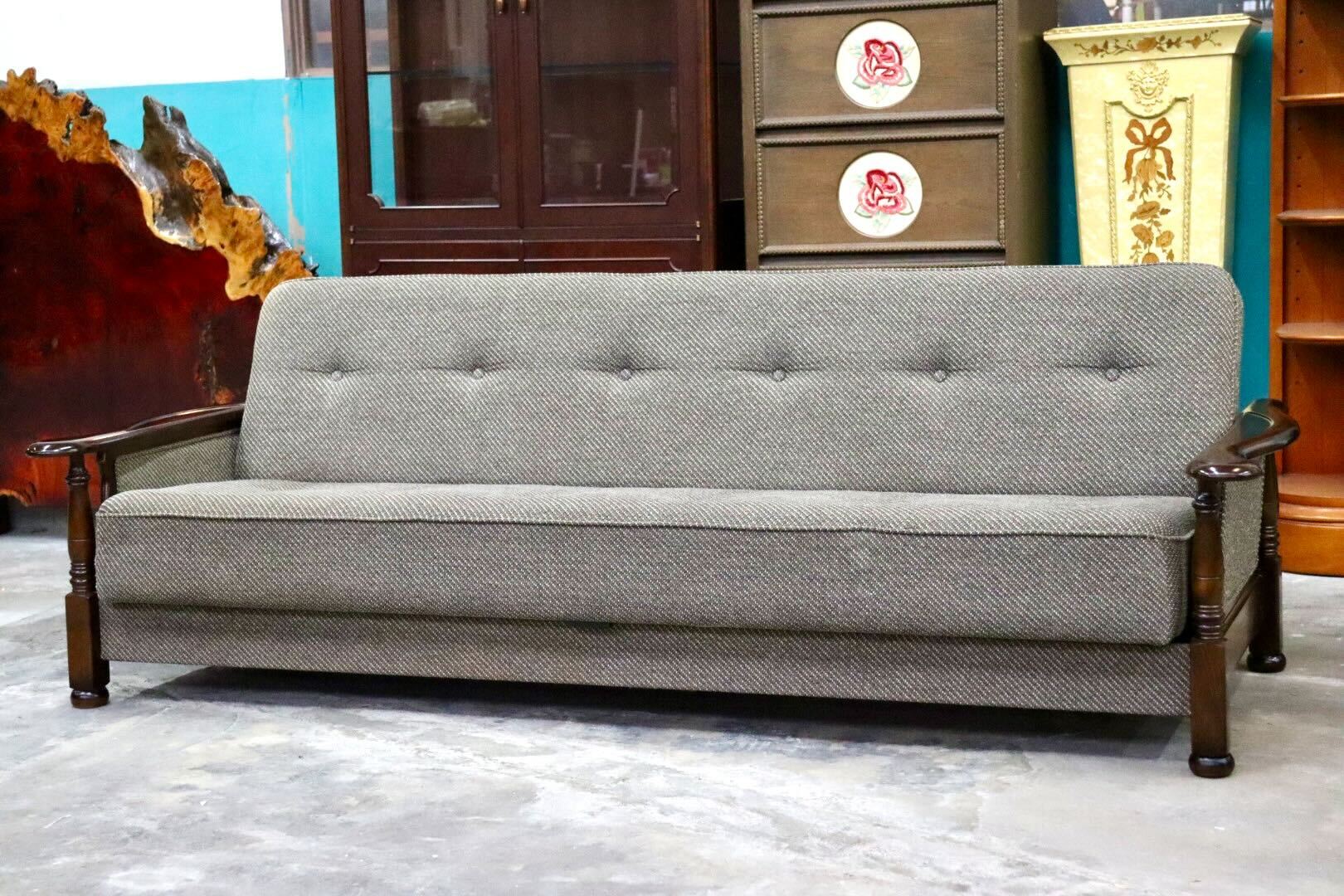 GMIK735○karimoku / カリモク コロニアル YC6053 ソファベッド 3人掛けソファ トリプルソファ ファブリック 国産家具 定価約20.6万