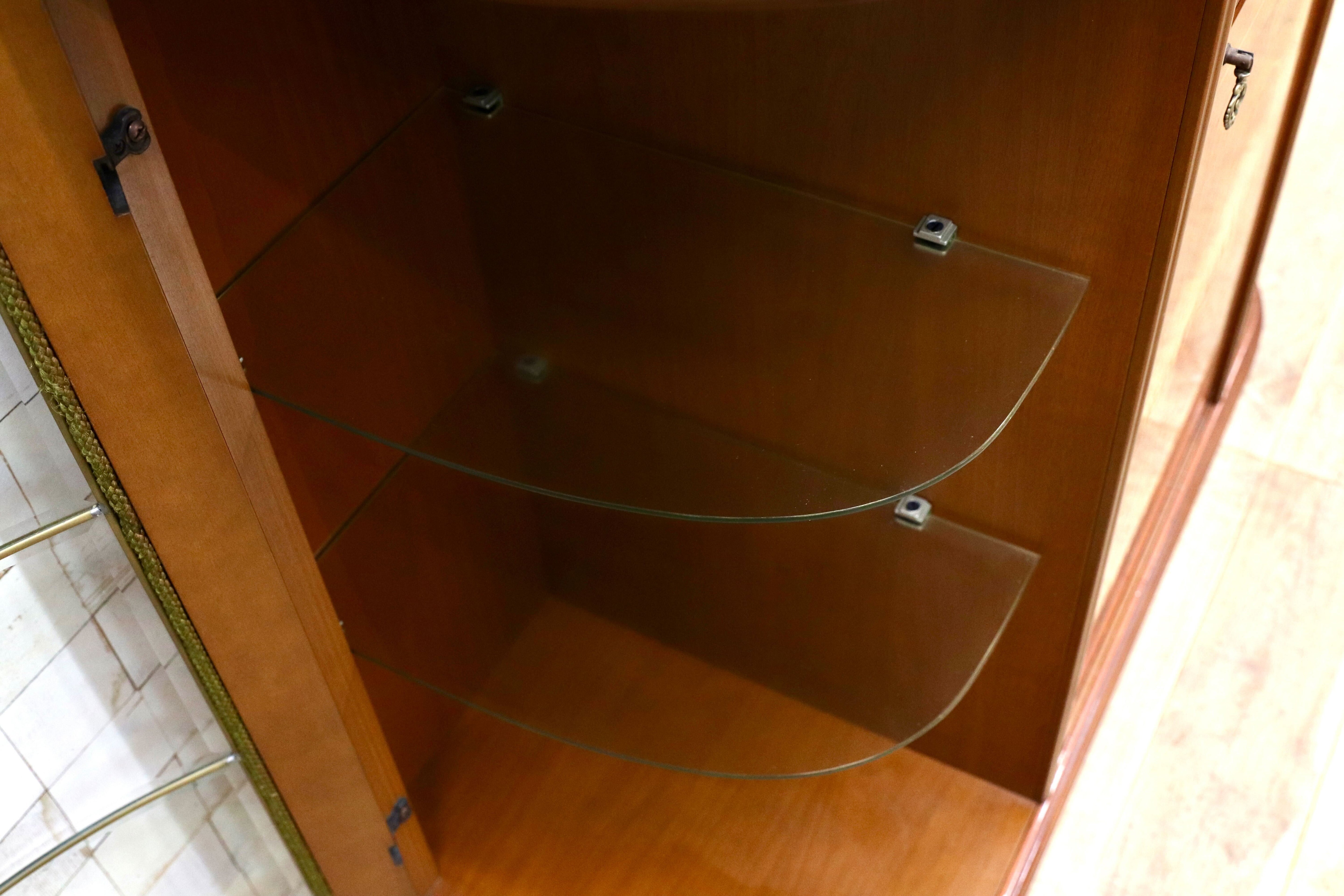 GMIS328○イタリア クラシック アンティーク サイドボード リビングボード 象嵌細工 キャビネット 店舗什器 キュリオケース