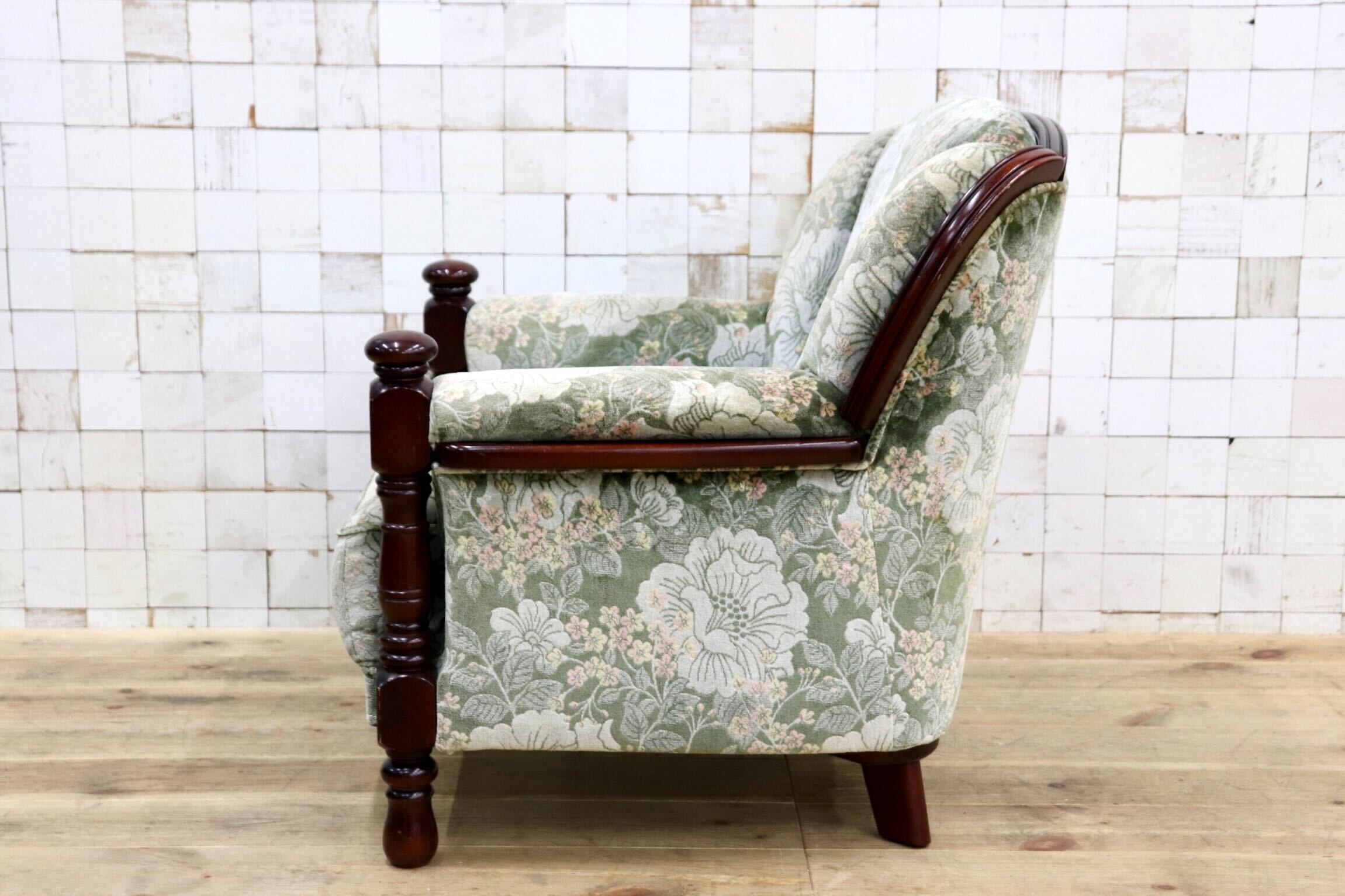 希少 カリモク チターノ 一人掛け アーム ソファ レトロ ヴィンテージ