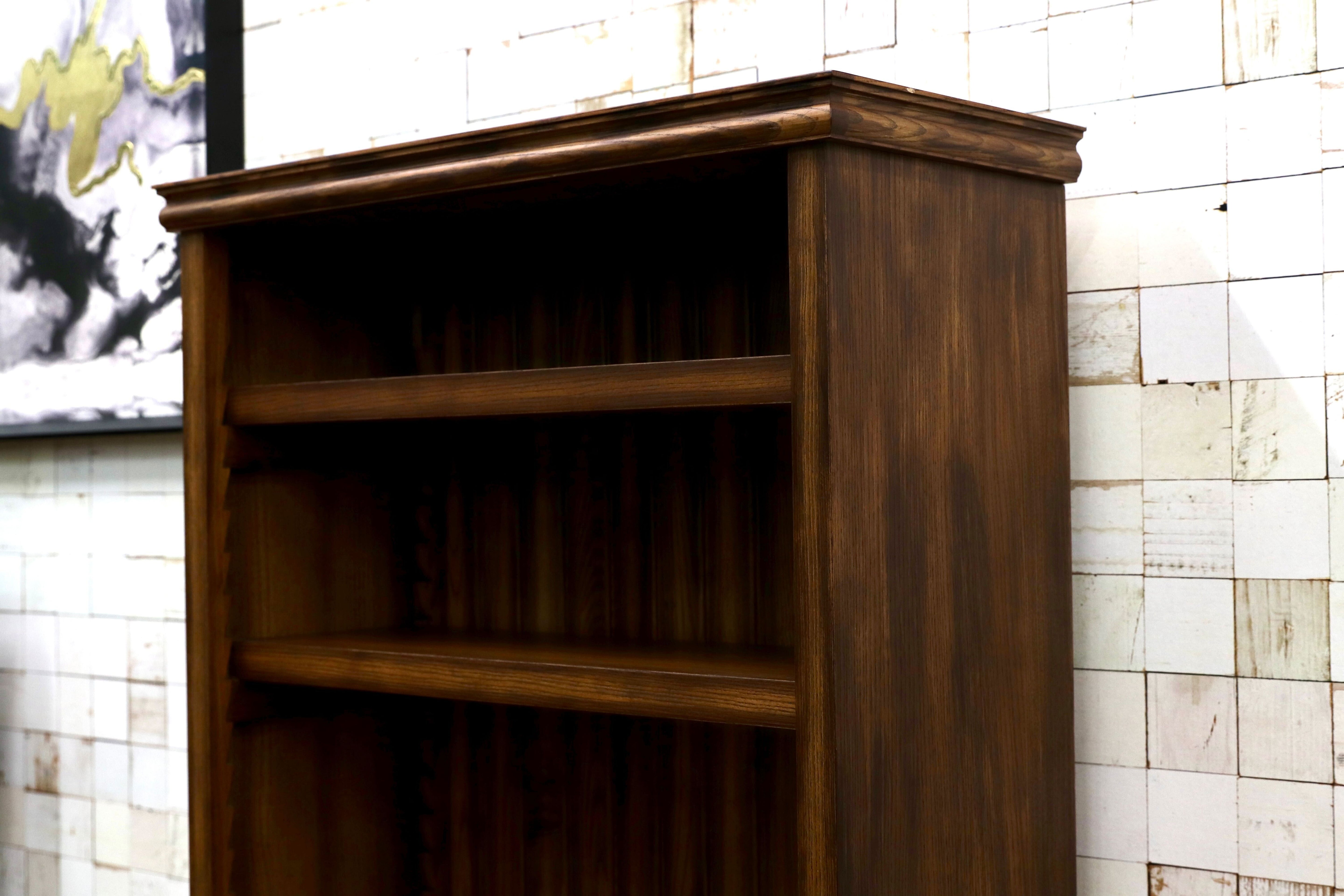 GMIS338B○民芸家具 和風モダン オープンシェルフ ラック ブックシェルフ 楢材 古民家 カフェ 店舗什器