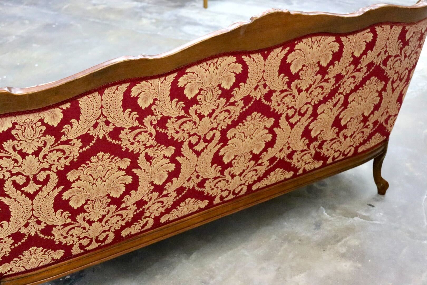 GMIK720A○イタリア製 3人掛けソファ トリプルソファ 長椅子 ファブリック 金華山 ロココ調 彫刻 ヨーロピアン クラシック エレガント