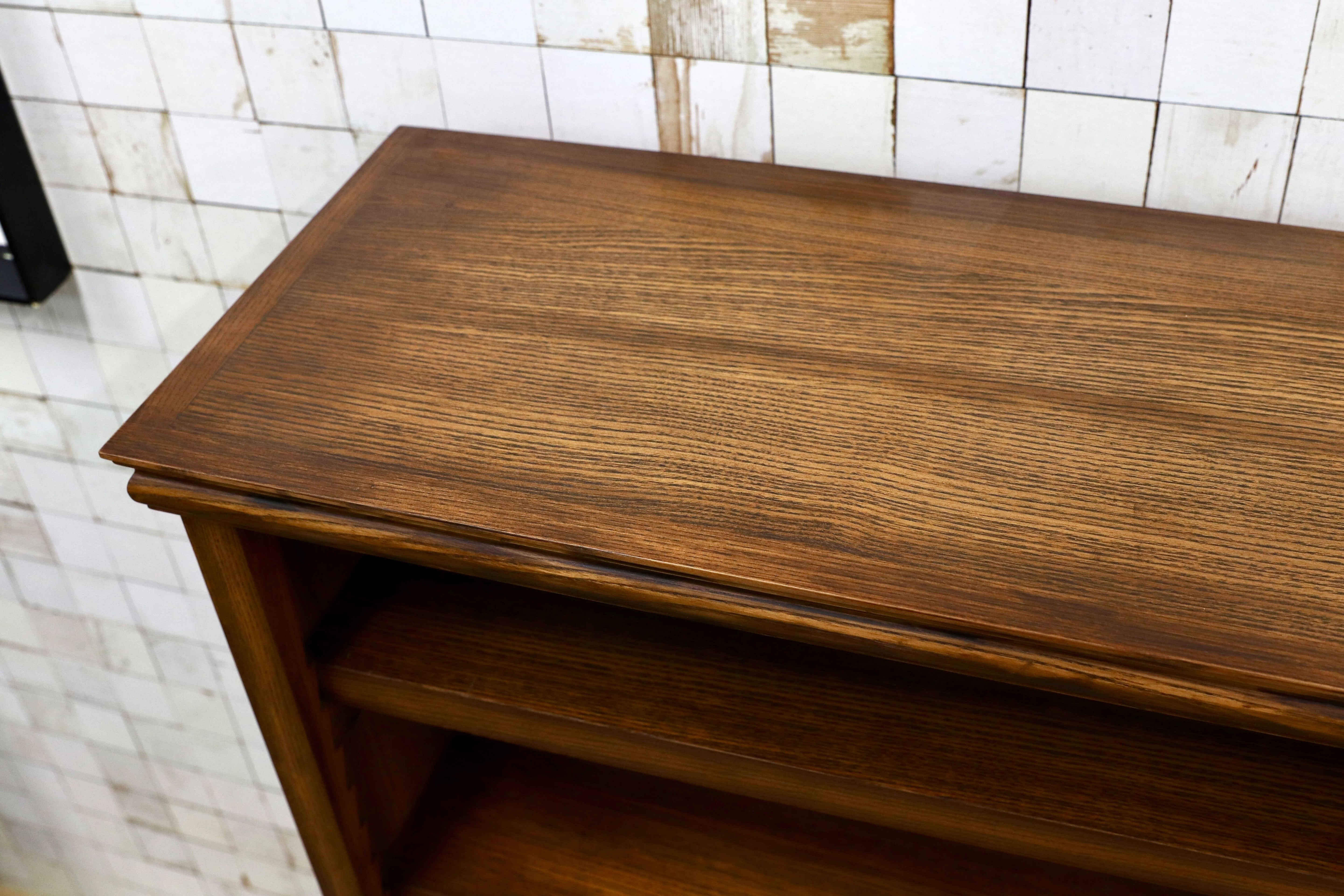 GMIS338B○民芸家具 和風モダン オープンシェルフ ラック ブックシェルフ 楢材 古民家 カフェ 店舗什器