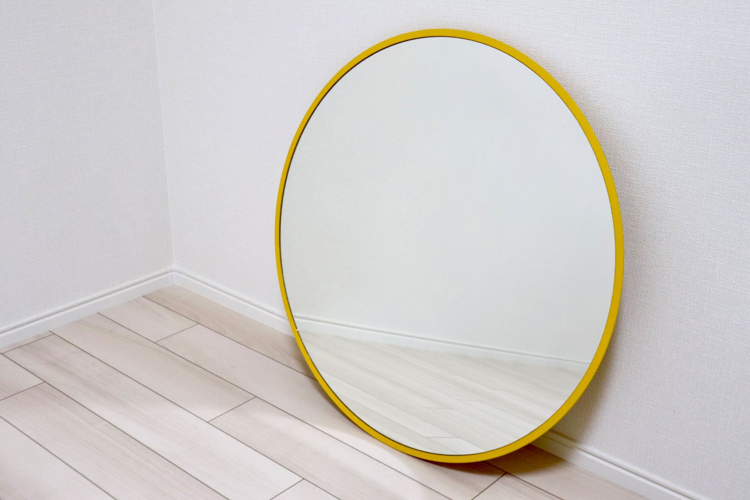 GMIH415G○SENNOKI / センノキ ロンダシリーズ ウォールミラー 壁掛けミラー 丸型 イエロー 鏡 姿見 ミラー