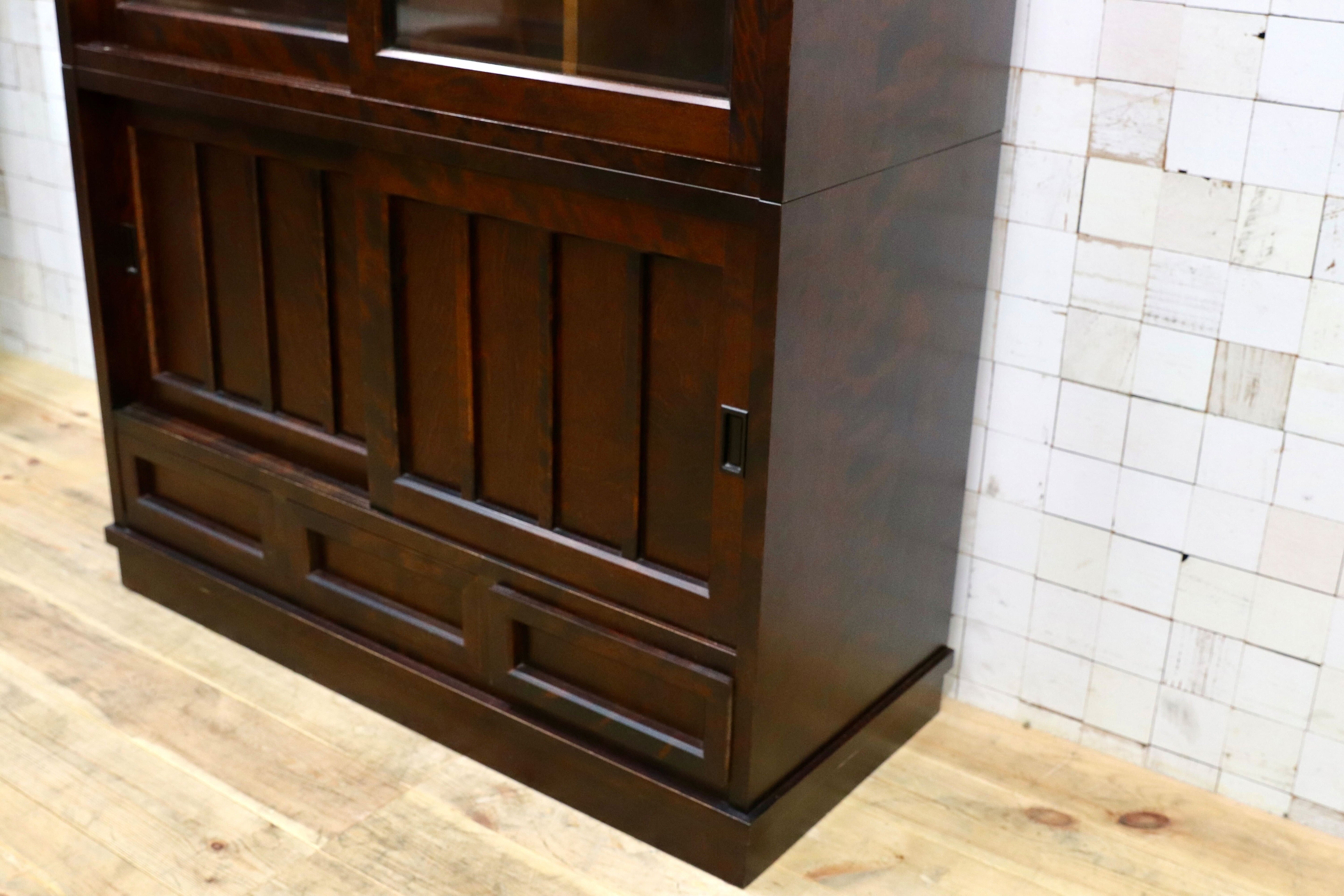 GMIS337○北海道民芸家具 キャビネット 飾り棚 リビングボード サイドボード 水屋 茶棚 和家具 和モダン レトロ 飛騨産業 樺材