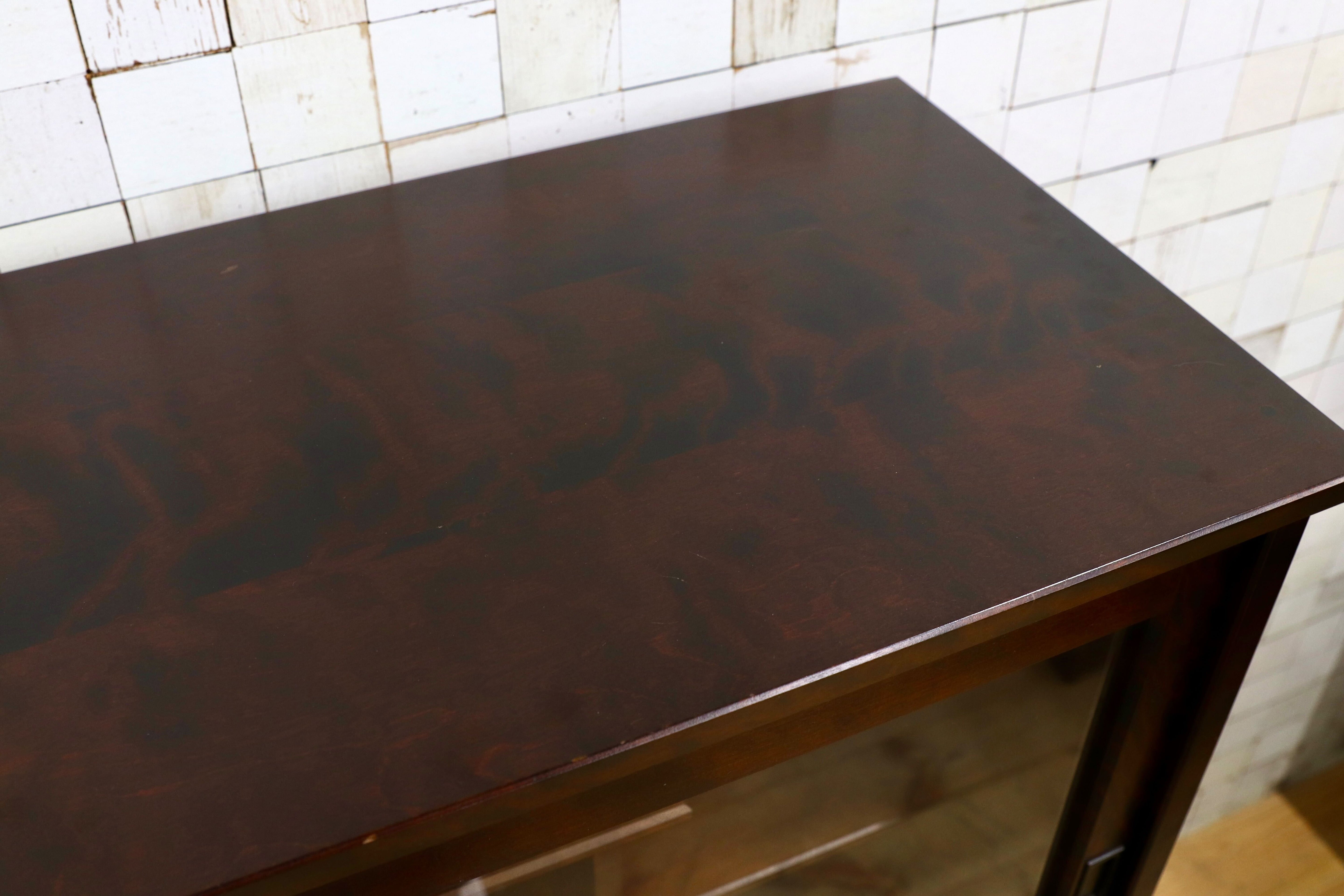 GMIS337○北海道民芸家具 キャビネット 飾り棚 リビングボード サイドボード 水屋 茶棚 和家具 和モダン レトロ 飛騨産業 樺材