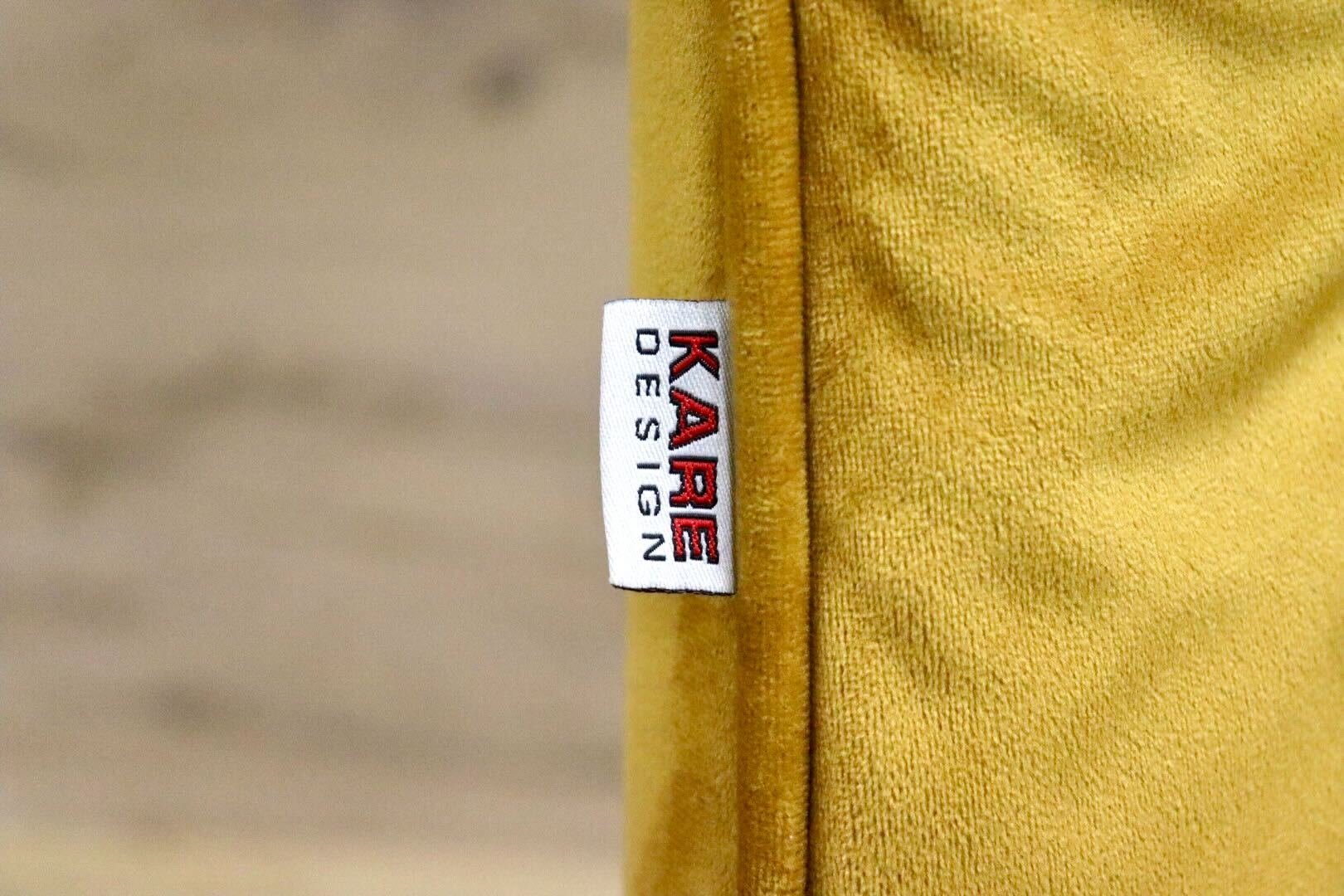 GMIK759A○KARE / カレ Mila ミラ ダイニングチェア 食卓椅子 ファブリック イエロー ベルベット調 モダン 定価約4.3万 廃番 希少 美品