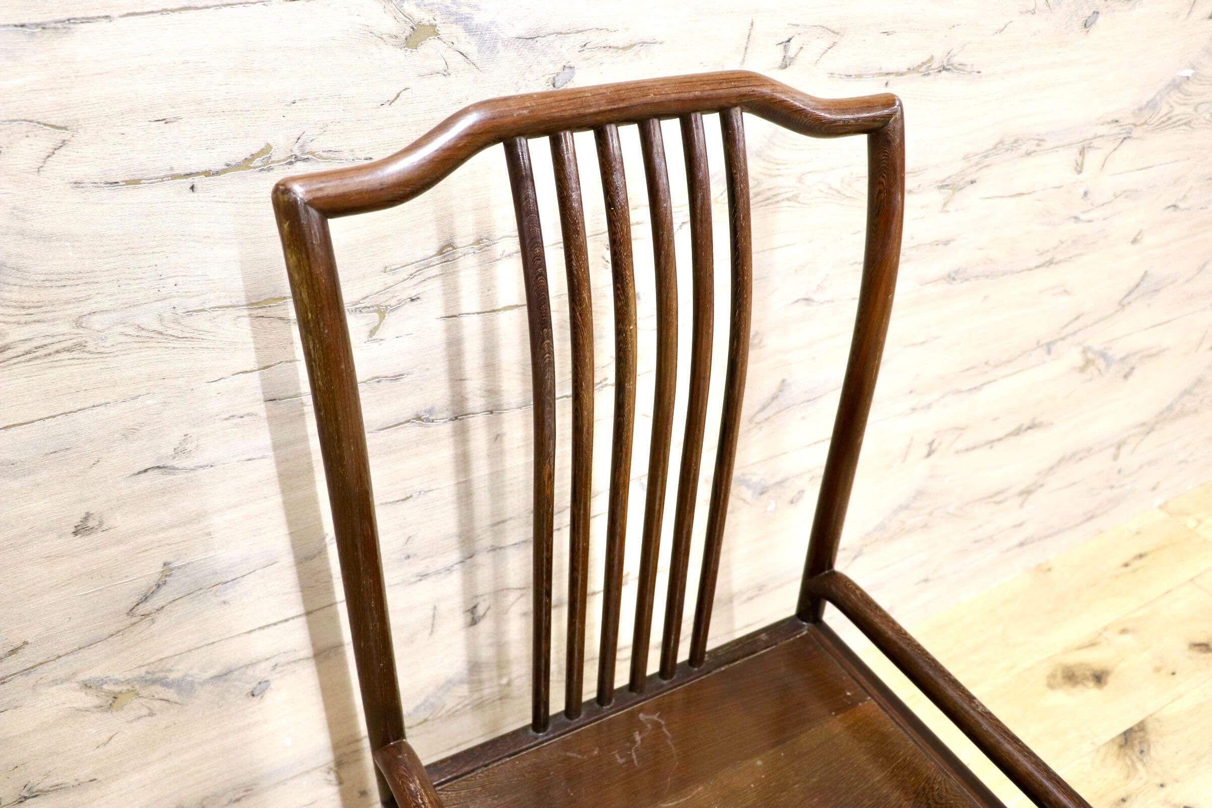 GMHS378N○唐木家具 鉄刀木 ダイニングチェア 食卓椅子 セミアームチェア アジアン ヴィンテージ オリエンタル 中国美術 椅子 木製家具