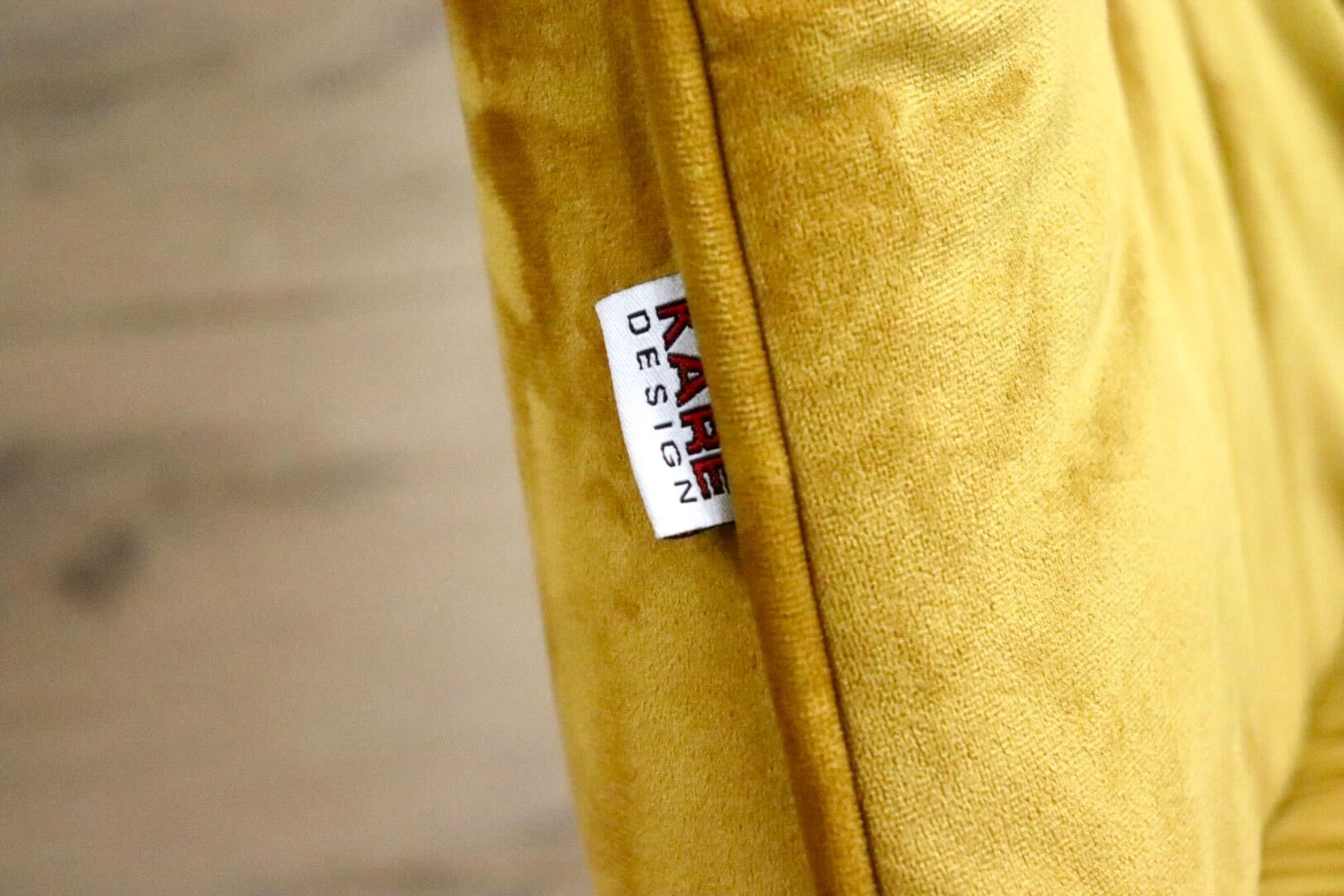 GMIK759B○KARE / カレ Mila ミラ ダイニングチェア 食卓椅子 ファブリック イエロー ベルベット調 モダン 定価約4.3万 廃番 希少 美品