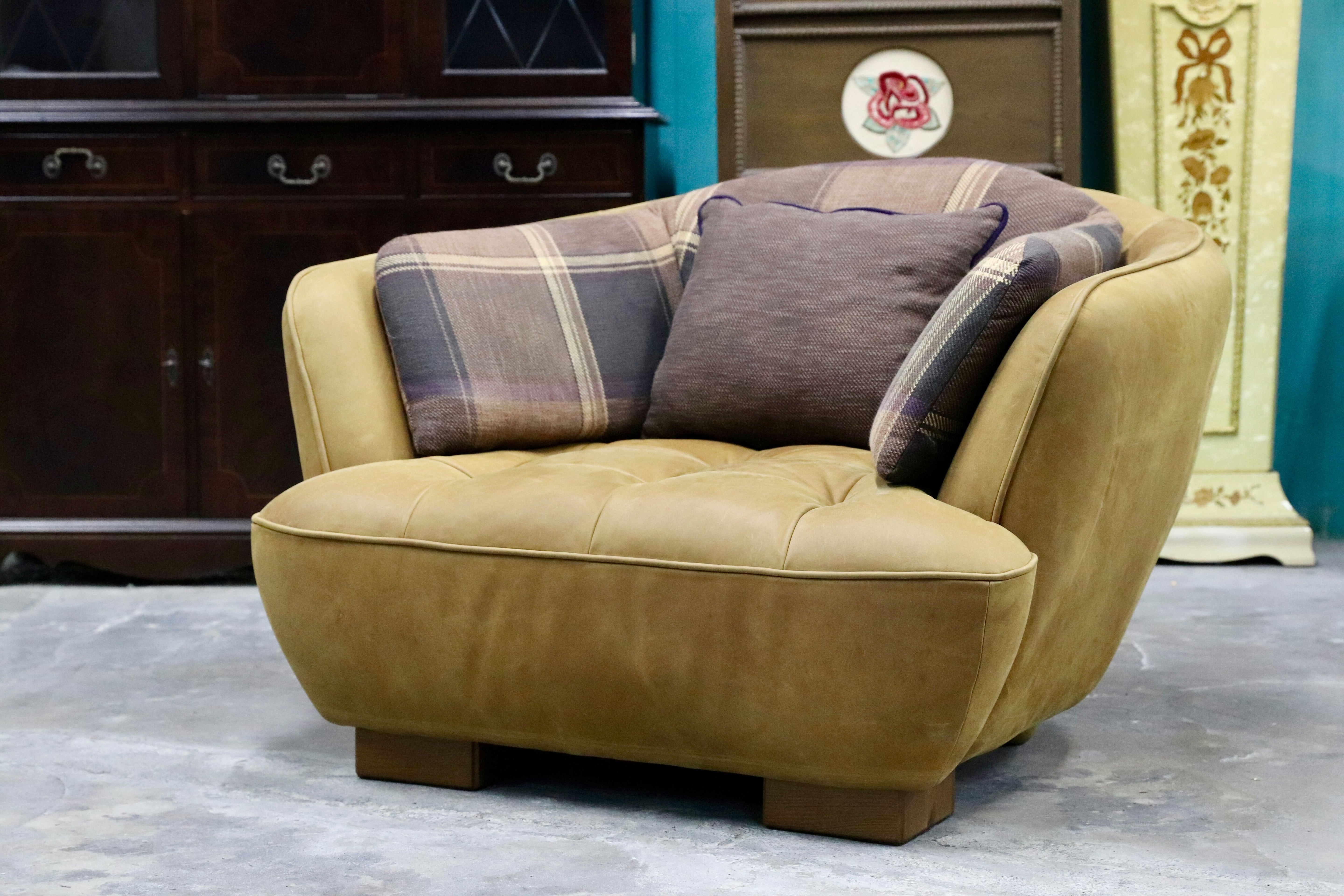 GMIK652A○tabu Leather Works / タブレザーワークス OPIAM sofa 1P オピアムソファ 1人掛けソファ シングルソファ 本革 レザー 定価20.9万