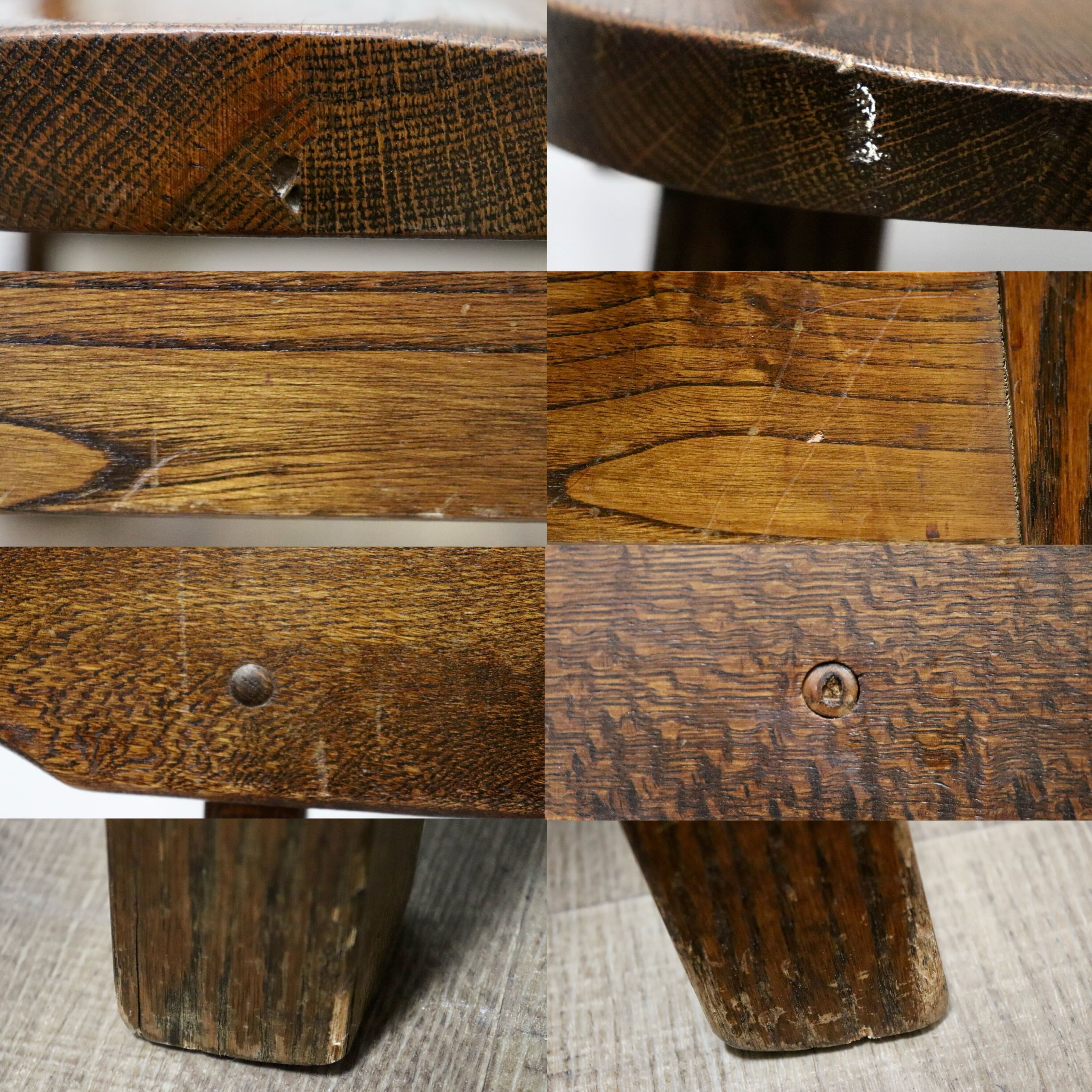 GMHH172○オランダ製 ダッチカントリー ダイニングチェア アームレスチェア 椅子 オーク材 無垢 堅牢 民芸家具 ネザーランズ ヴィンテージ