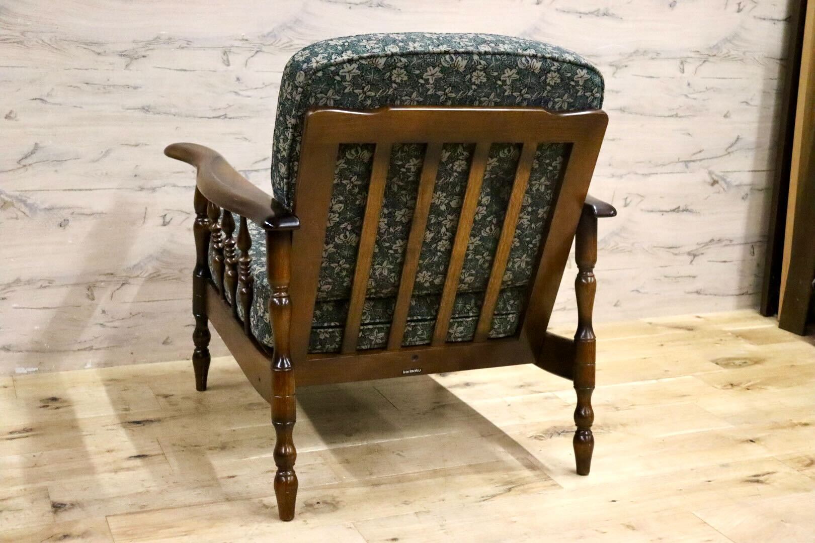 GMIK770A○karimoku / カリモク コロニアル 1人掛けソファ シングルソファ アームチェア ファブリック カントリー 花柄 椅子 国産家具