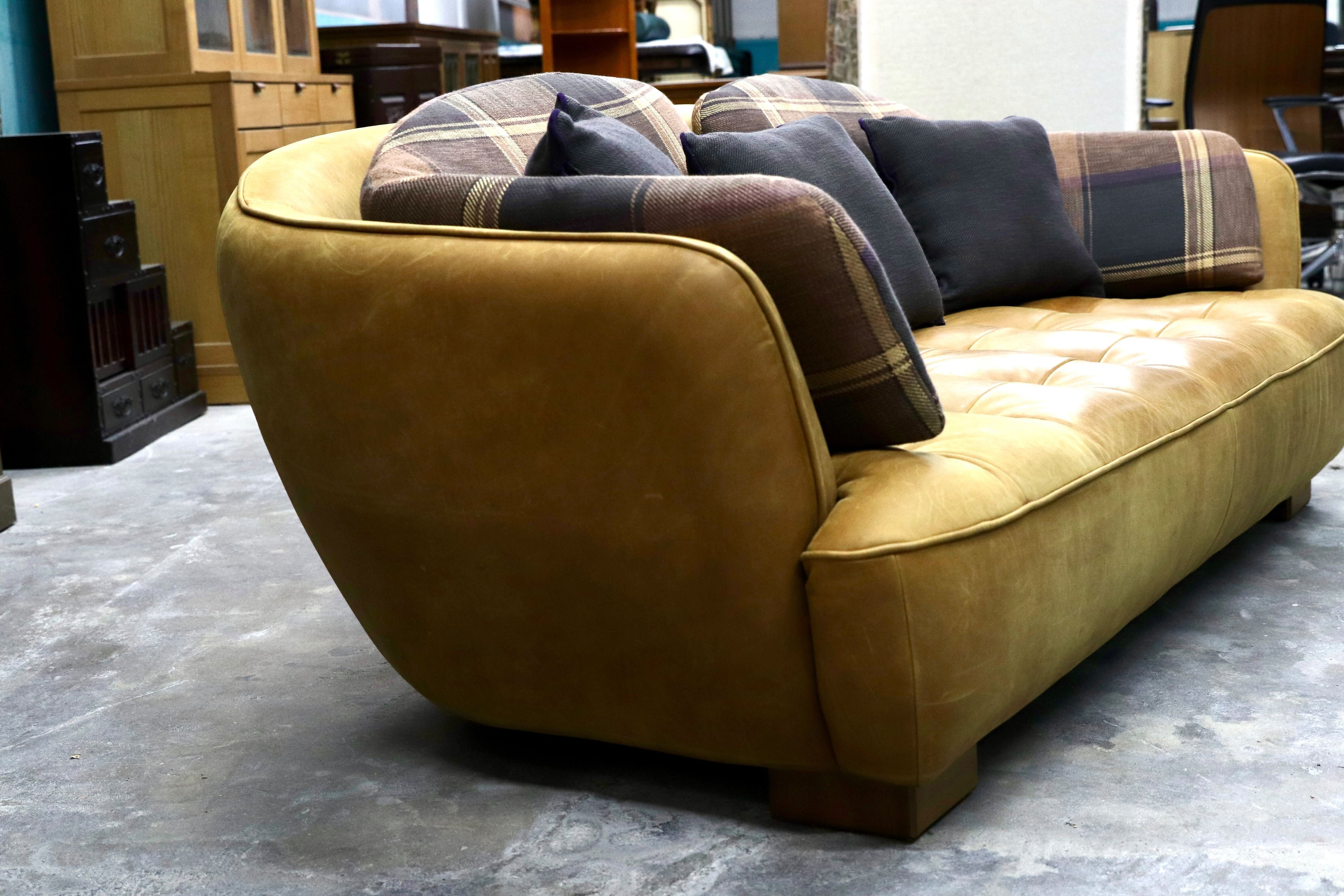 GMIK652B○tabu Leather Works / タブレザーワークス OPIAM sofa 3P オピアムソファ 3人掛けソファ トリプルソファ 本革 レザー 定価36.3万