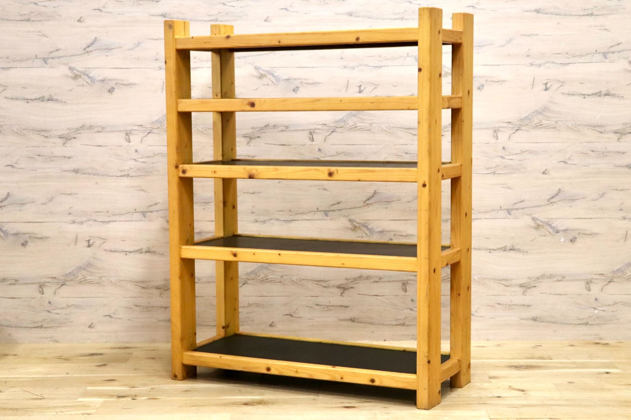 GMIH62○ナチュラル シューズラック オープンウッドラック 5段 木製 飾り棚 シェルフ キッチンラック フリーラック ディスプレイラック