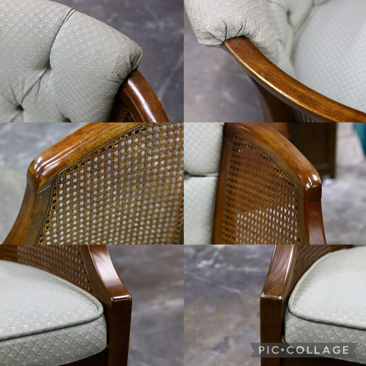 GMJS250B○三越家具 Brugge / ブルージュ COUNTRY HOUSE カントリーハウス ヴィンテージ シングルソファ ラタン 英国カントリー 稀少