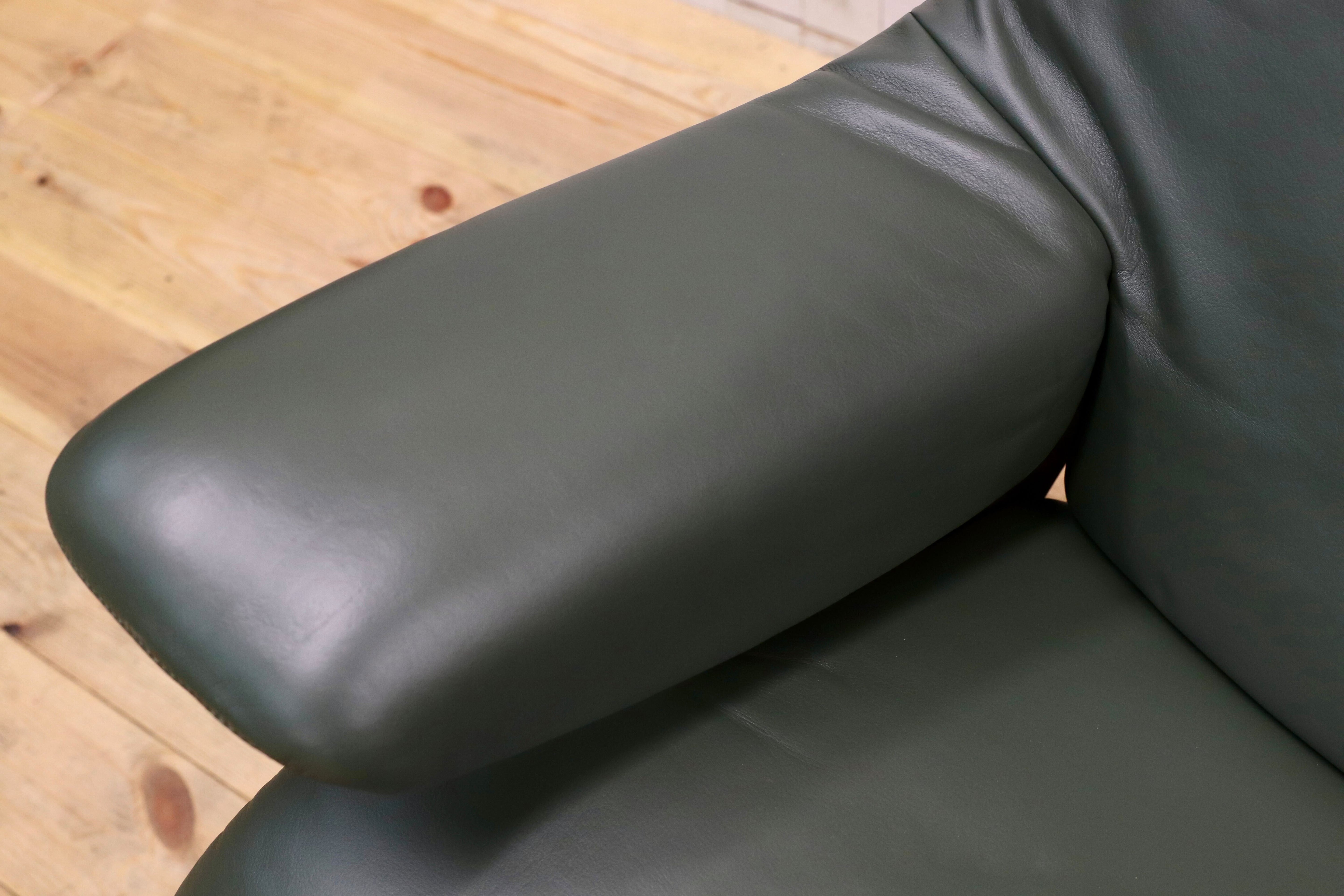 GMIK647○karimoku / カリモク THE FIRST ザファースト RU7450R422 リクライニングチェア パーソナルチェア グリーン 本革 椅子