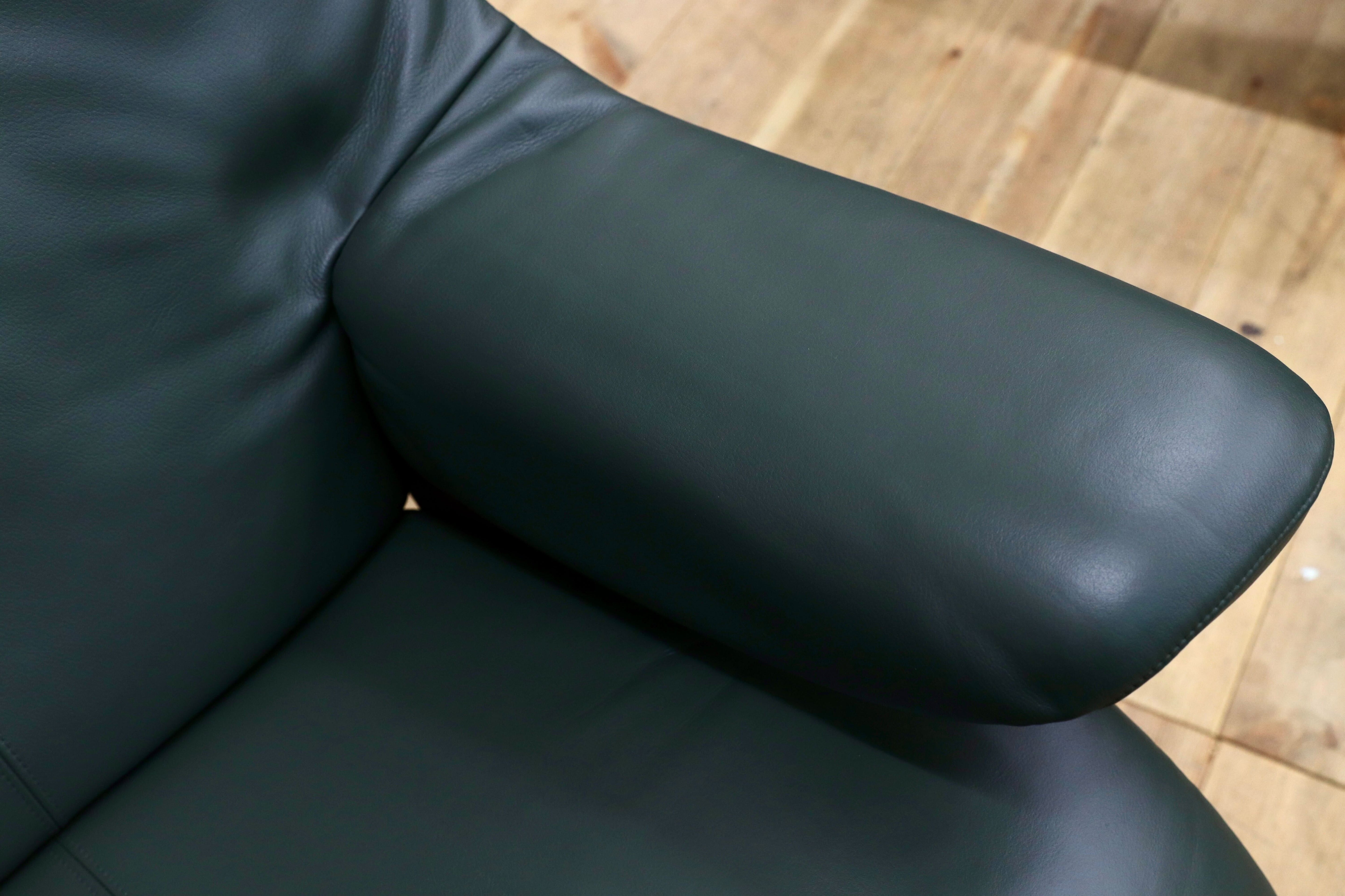 GMIK647○karimoku / カリモク THE FIRST ザファースト RU7450R422 リクライニングチェア パーソナルチェア グリーン 本革 椅子