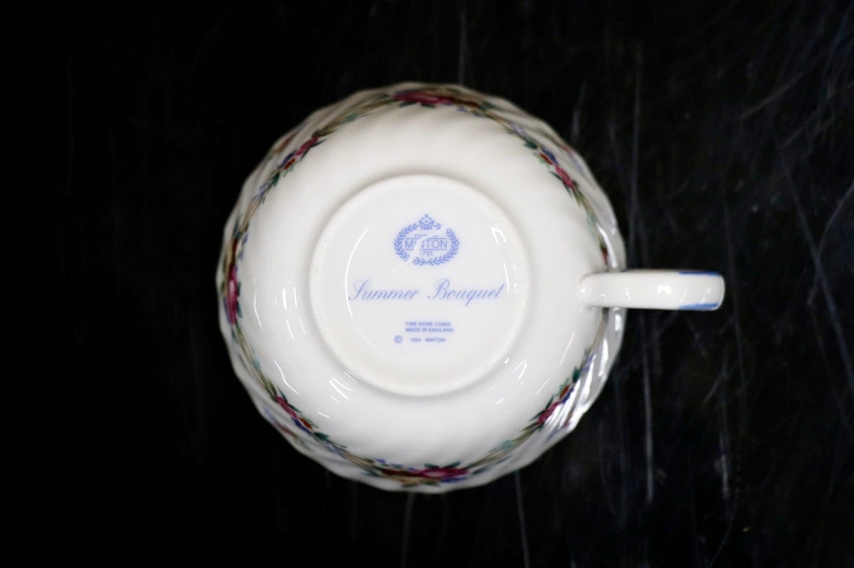 GMJH332BN◯MINTON / ミントン Summer Bouquet サマーブーケ カップ&ソーサー ティーカップ プレート 花柄 西洋 ヴィンテージ 廃盤 稀少