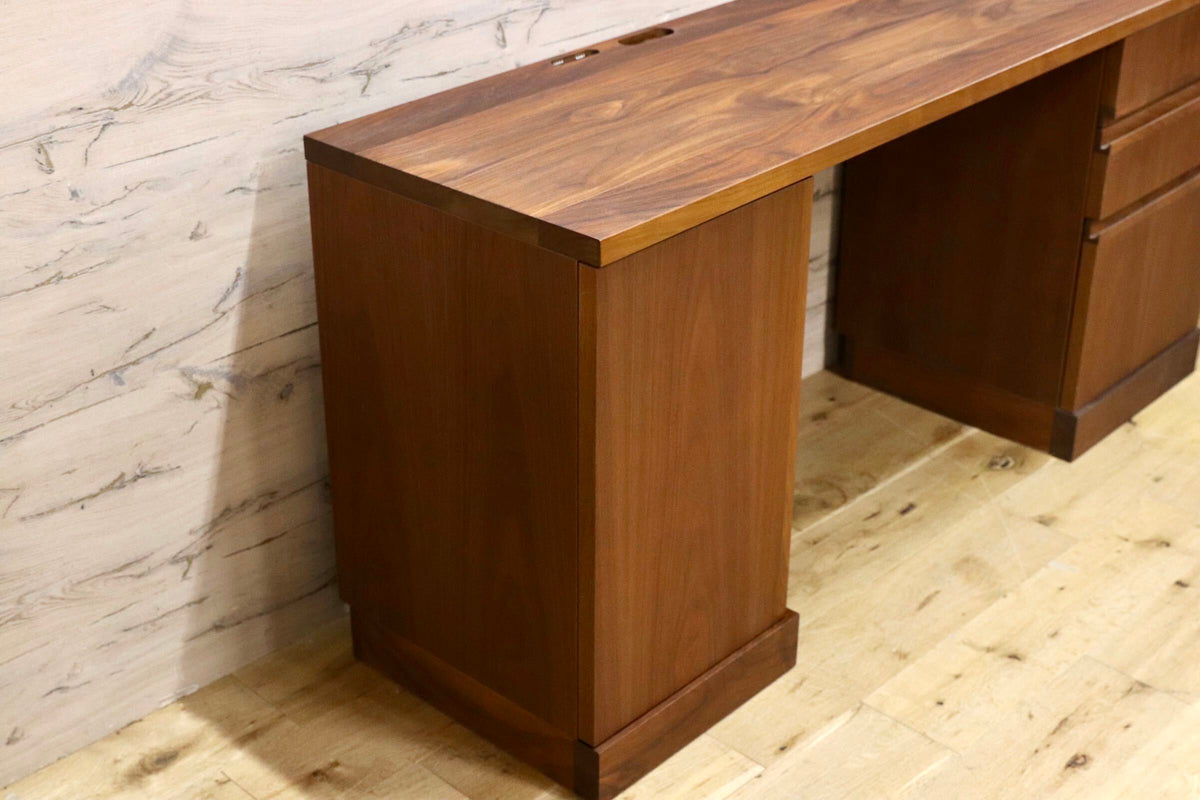 GMJS303○Shirakawa / シラカワ デスク サイドキャビネット 2点セット ブラックウォールナット材 飛騨家具 約45万 検）マスターウォール