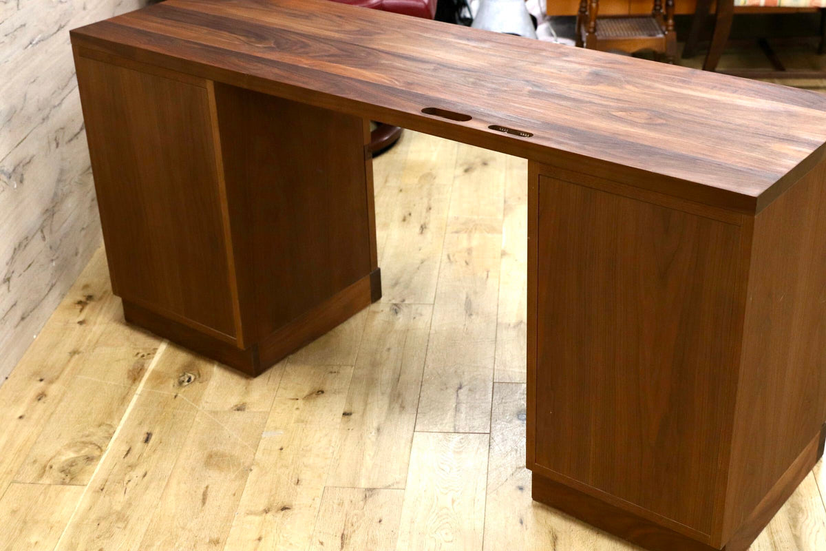 GMJS303○Shirakawa / シラカワ デスク サイドキャビネット 2点セット ブラックウォールナット材 飛騨家具 約45万 検）マスターウォール