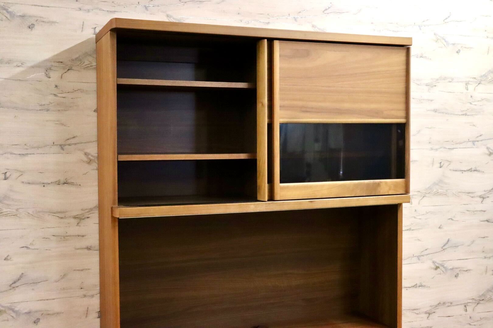 GMIK758○karimoku / カリモク ET4435 キッチンボード 食器棚 レンジボード キャビネット 北欧スタイル ウォールナット 定価約38万