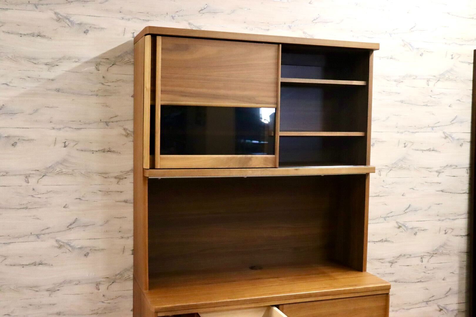 GMIK758○karimoku / カリモク ET4435 キッチンボード 食器棚 レンジボード キャビネット 北欧スタイル ウォールナット 定価約38万