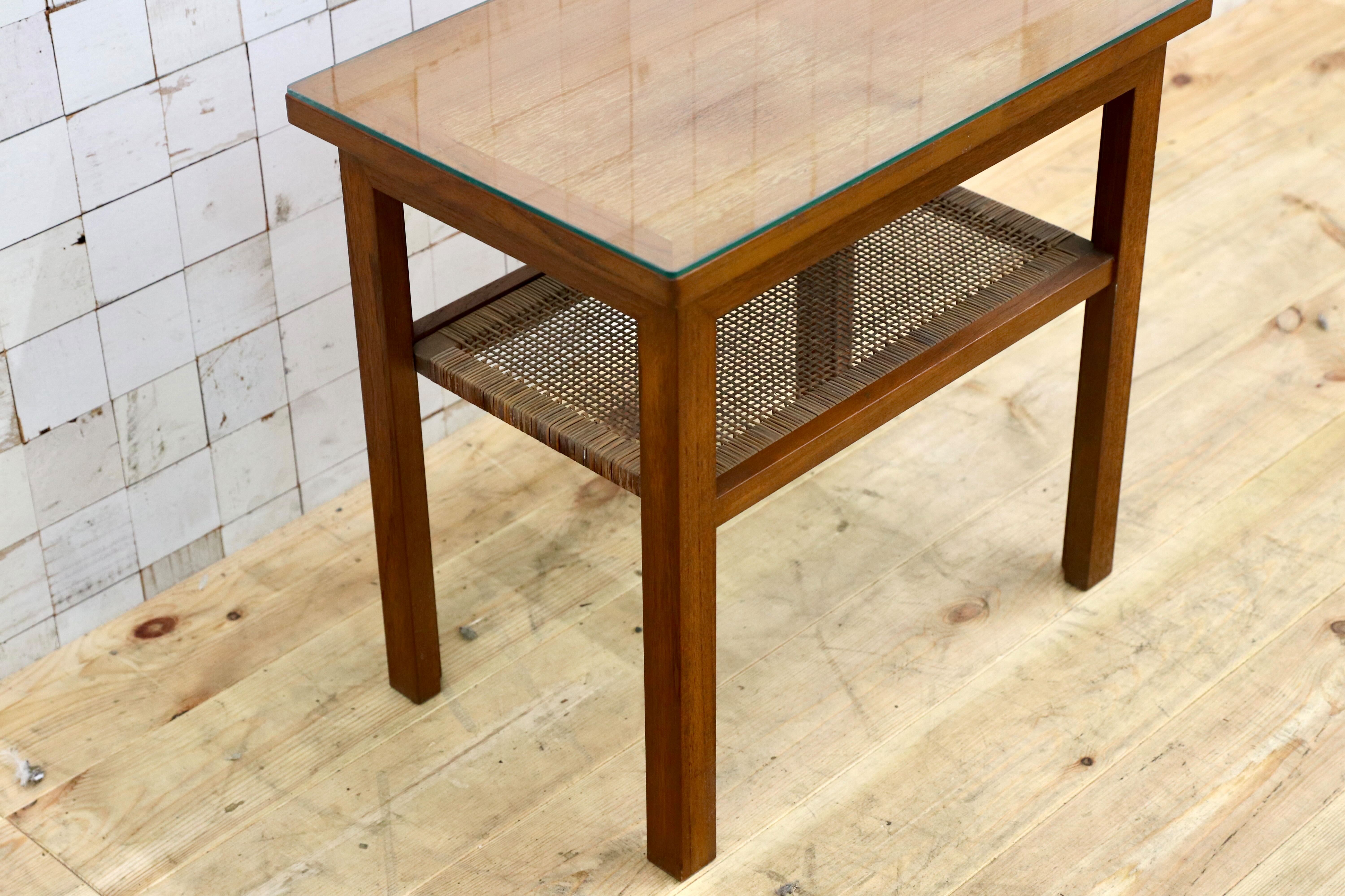 北欧ヴィンテージ コーヒーテーブル チーク ラタン 北欧ヴィンテージ