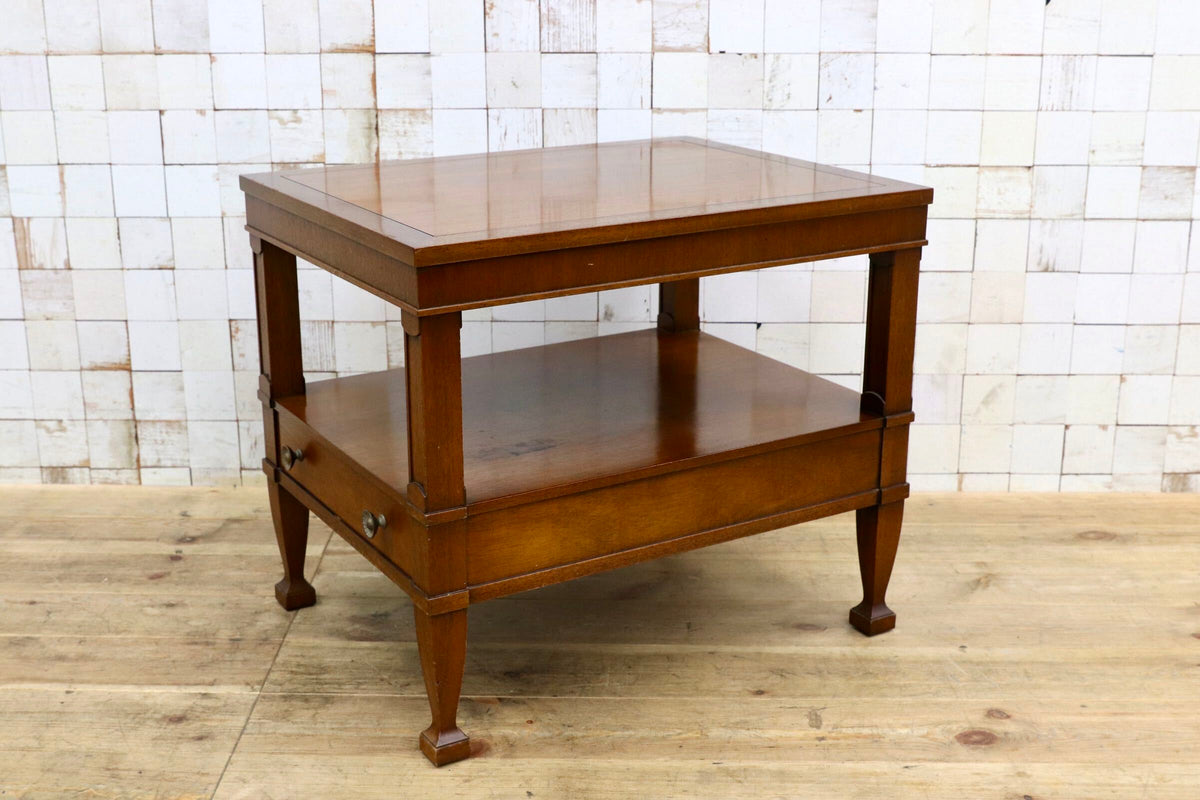 GMJH384○DREXEL HERITAGE / ドレクセルヘリテイジ Triune トライユン サイドテーブル マホガニー ヴィンテージ 定価約21万円 稀少