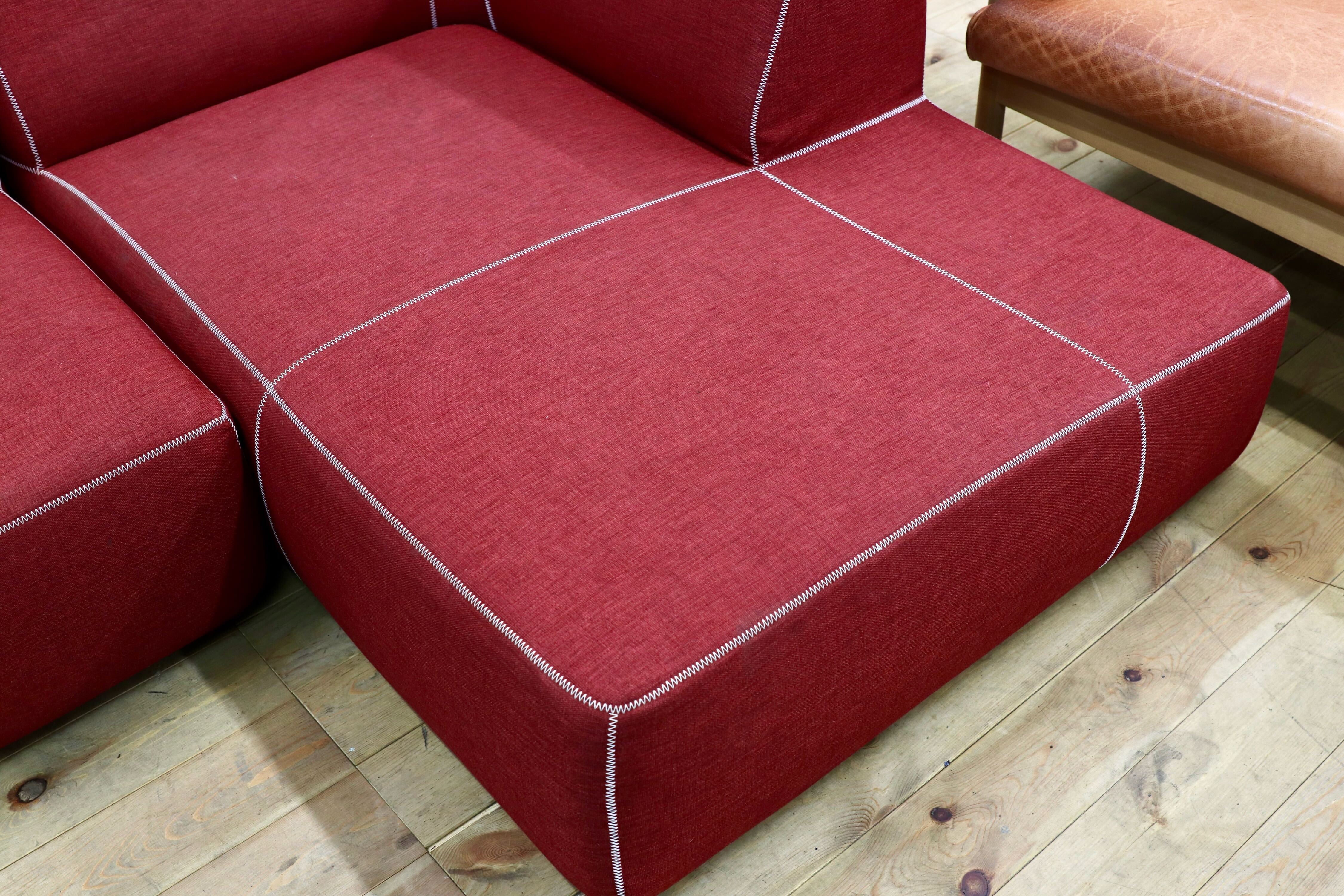 GMIO230○B&B ITALIA Bend-Sofa ベンドソファ カウチソファ レッド 約140万 イタリアモダン パトリシア・ウルキオラ コーナーソファ 最高級