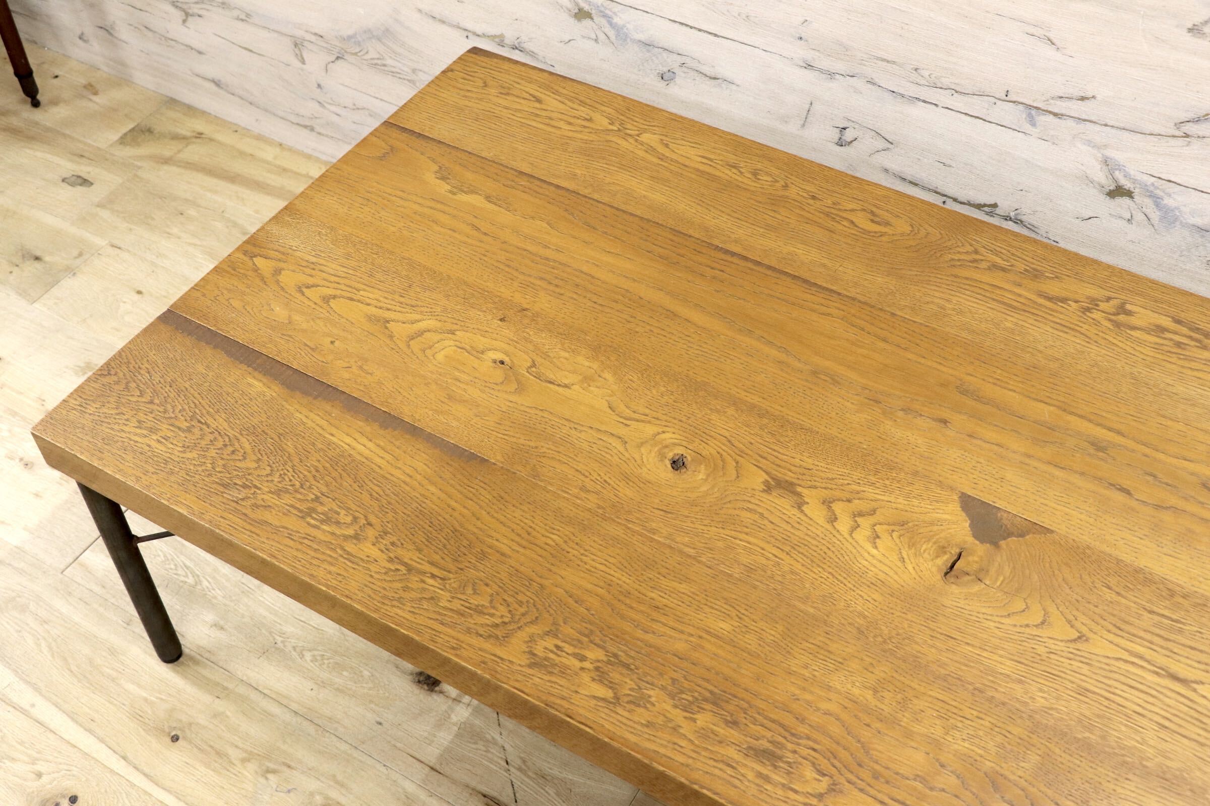 GMJH148○TRUCK FURNITURE / トラックファニチャー OAK IRON-LEG LOW TABLE オーク アイアンレッグ ローテーブル 展示品 定価約24万