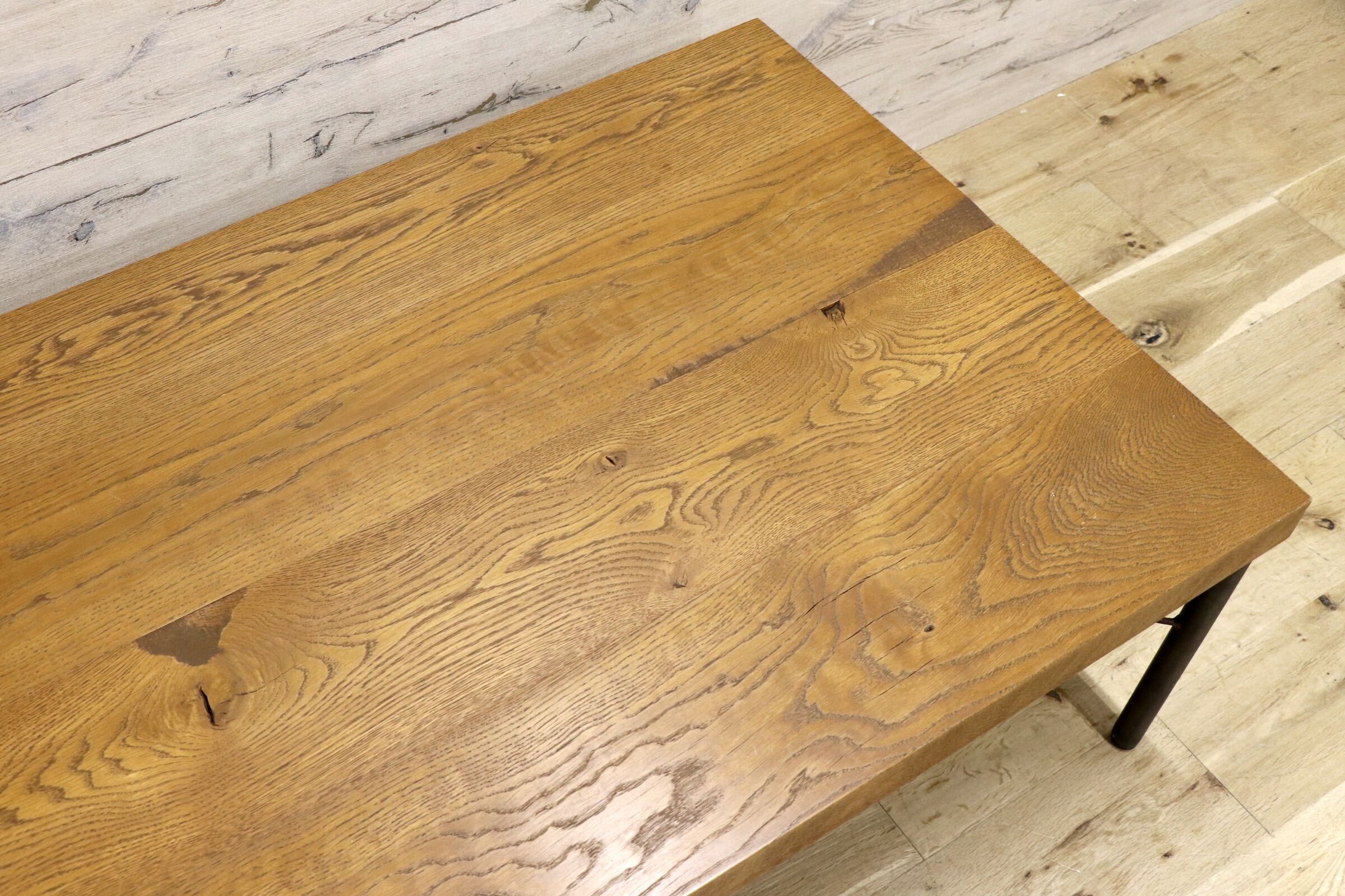 GMJH148○TRUCK FURNITURE / トラックファニチャー OAK IRON-LEG LOW TABLE オーク アイアンレッグ ローテーブル 展示品 定価約24万