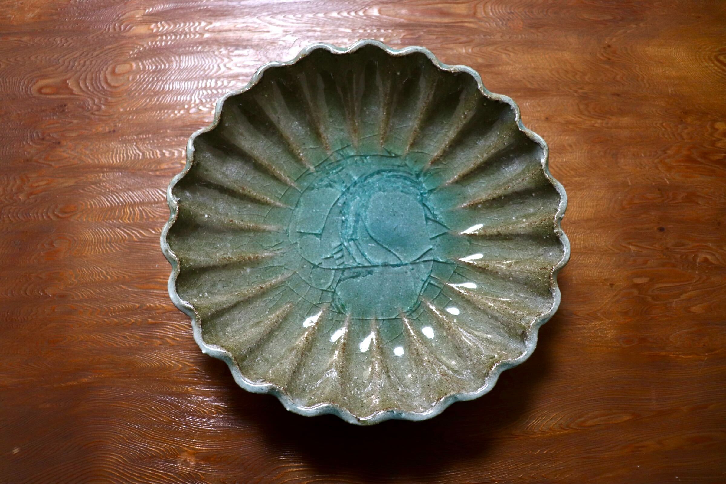GMIO503B◯丹山窯 丹波焼 輪花鉢 陶器 丹波篠山 伝統工芸 未使用