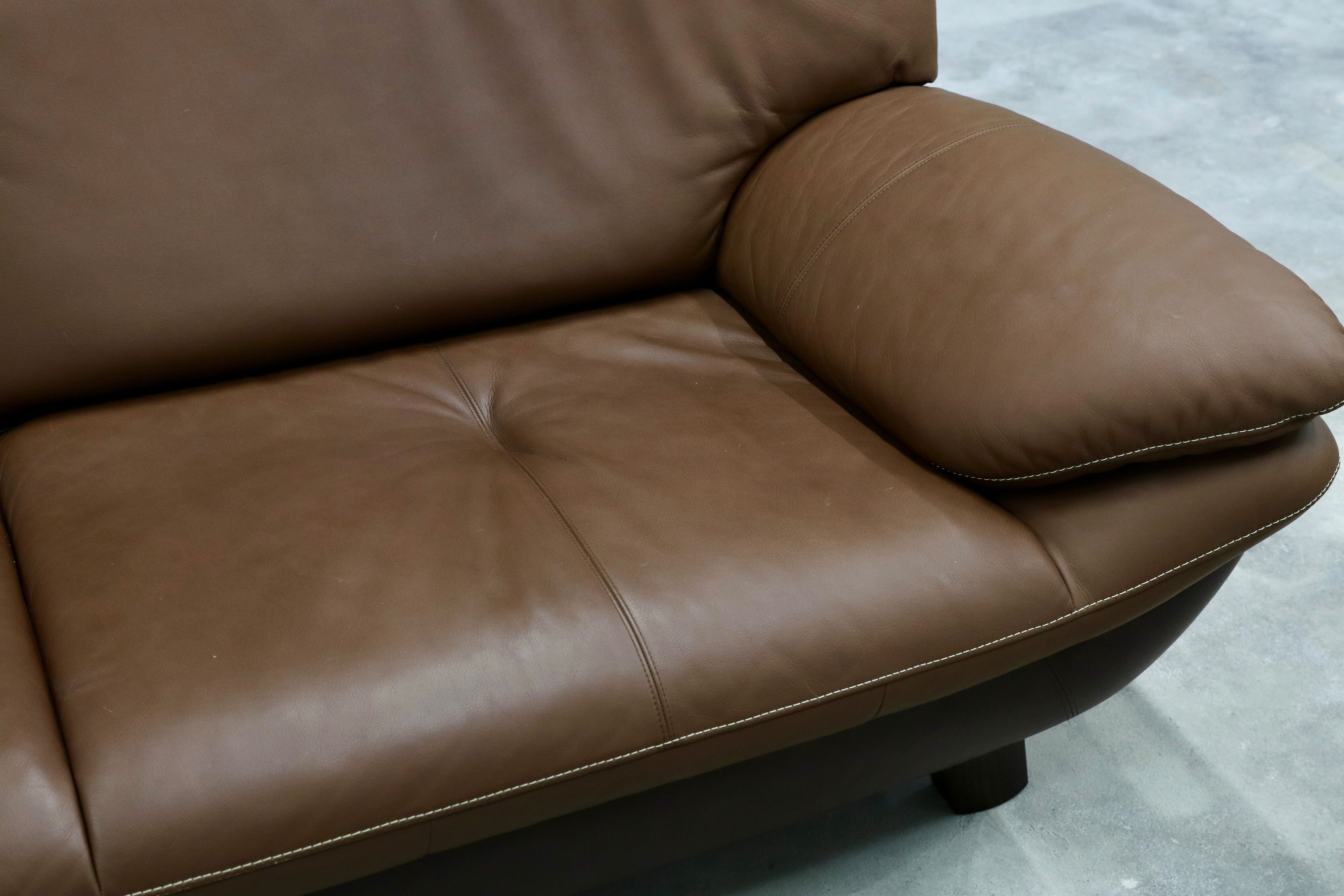 GMHS428○karimoku / カリモク ZT83 3人掛けソファ トリプルソファ 3シーター ブラウン 本革 ブラウン 長椅子 国産家具 約36万