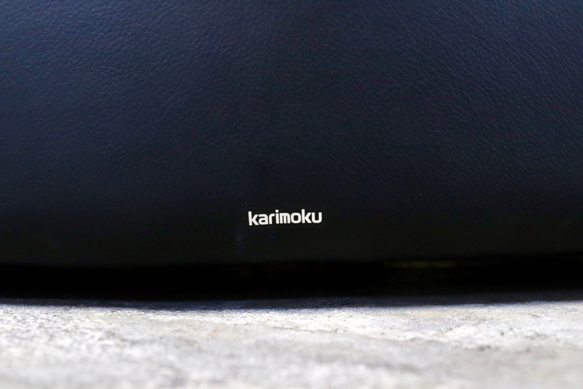 GMJS330B〇karimoku / カリモク ZTシリーズ 3人掛けソファ トリプルソファ 総本革 ブラック ハイバック 国産家具 高級ソファ