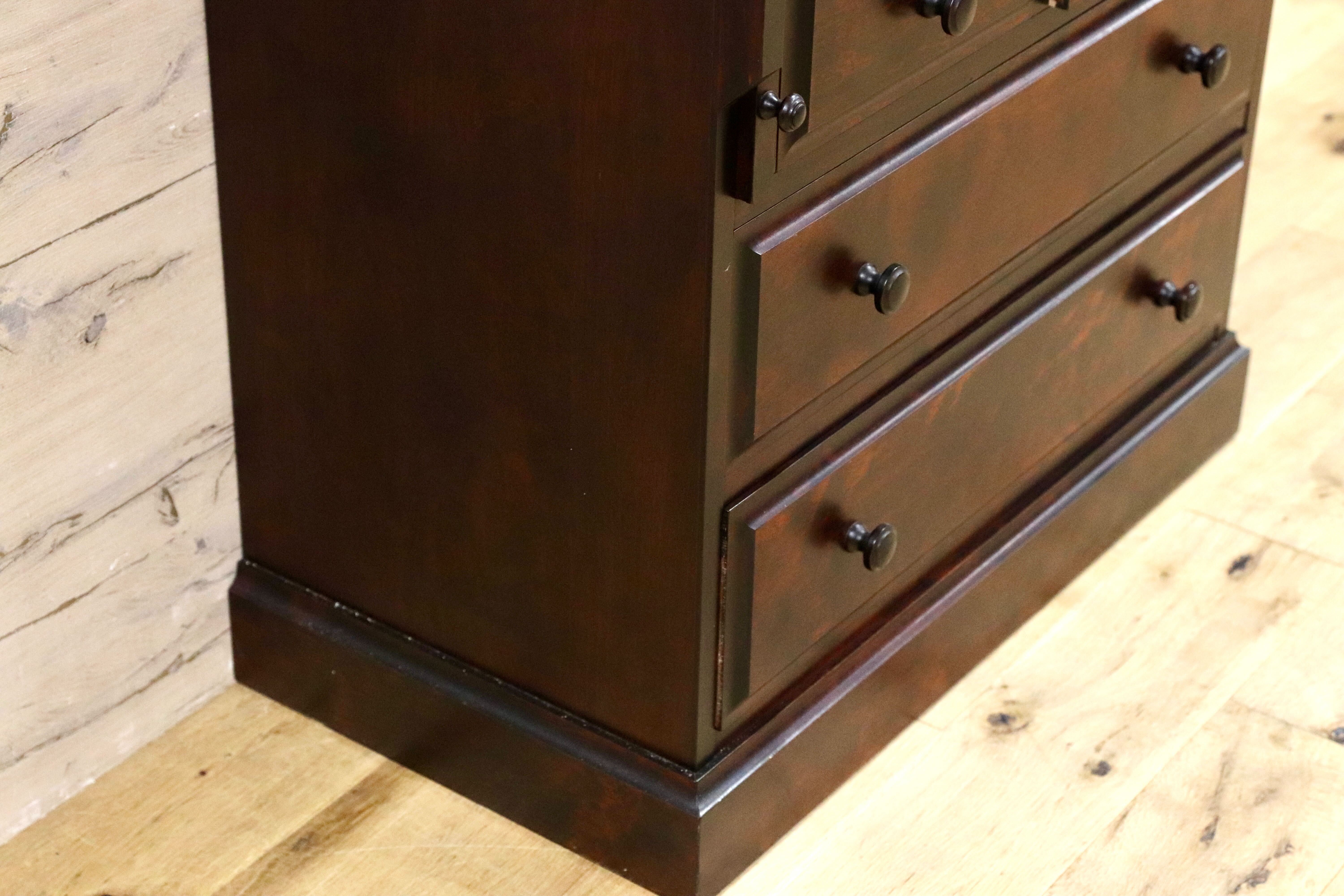 GMHH211○和光 ライティングビューローデスク 学習机 樺材 レトロ 和