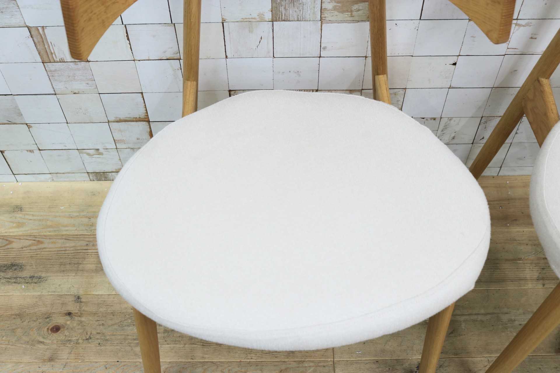 GMJK112A◯ACTUS / アクタス ダイニングチェア アームレスチェア 食卓椅子 2脚セット ファブリック オーク材 カバーリング モダン 北欧