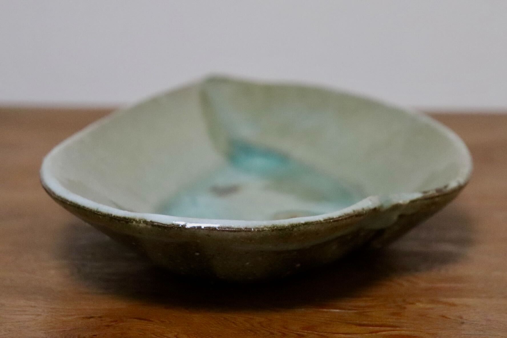 GMIO495D◯丹山窯 丹波焼 葉形皿 陶器 丹波篠山 伝統工芸 未使用