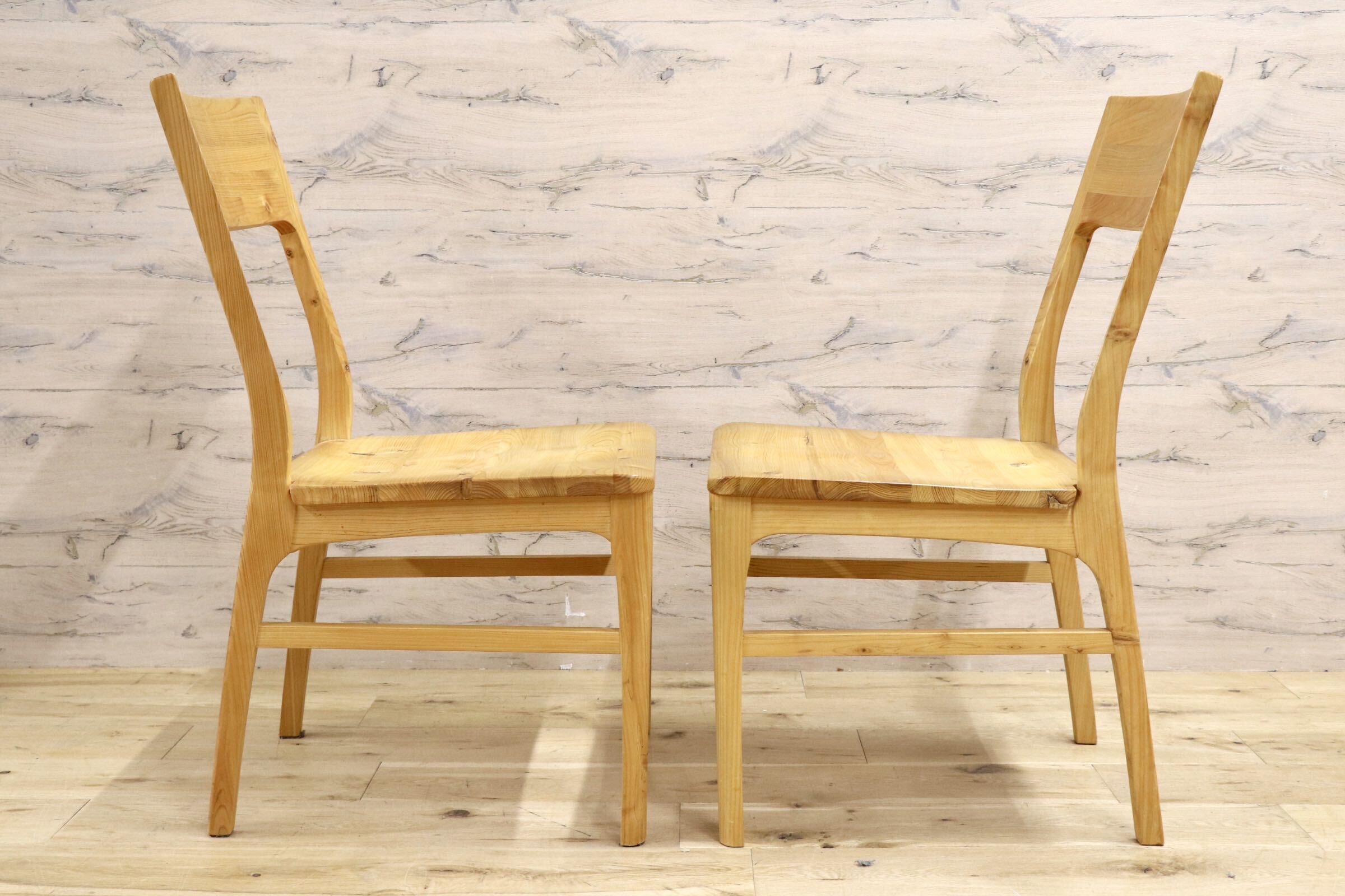 GMJH136B○SHIGIYAMA / シギヤマ家具 凪 チェア ダイニングチェア 食卓椅子 アームレスチェア ヒノキ材 ナチュラル シンプル 2脚セット