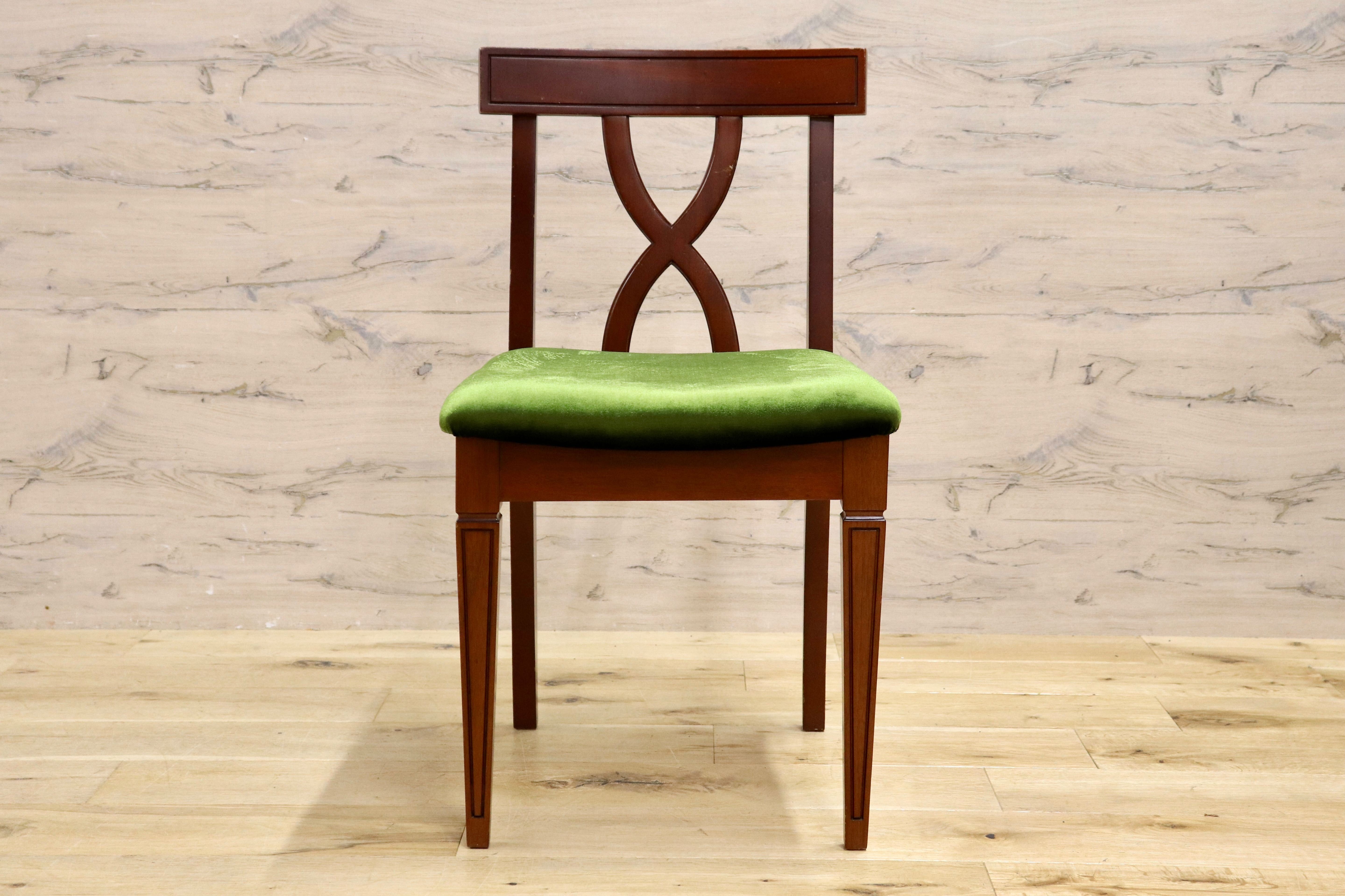 GMIH246○東海家具 / TOKAI KAGU Kent Chair ケントチェア ダイニングチェア ドレッサー ヴィンテージ アンティーク モケットグリーン