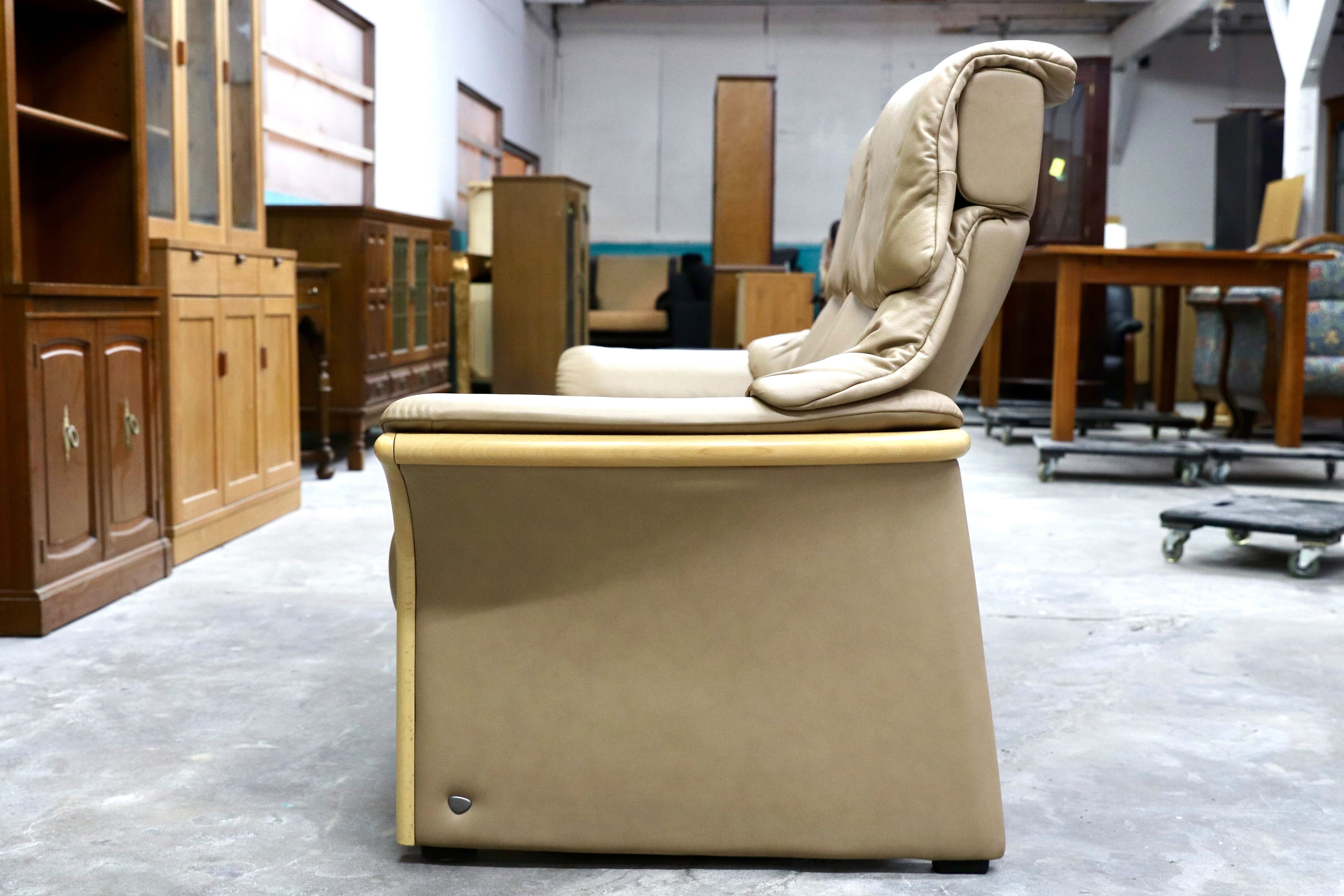 GMHH494○EKORNES / エコーネス エルドラド ハイバック 3人掛けソファ トリプルソファ 総革 北欧 ノルウェー ストレスレス 定価77万