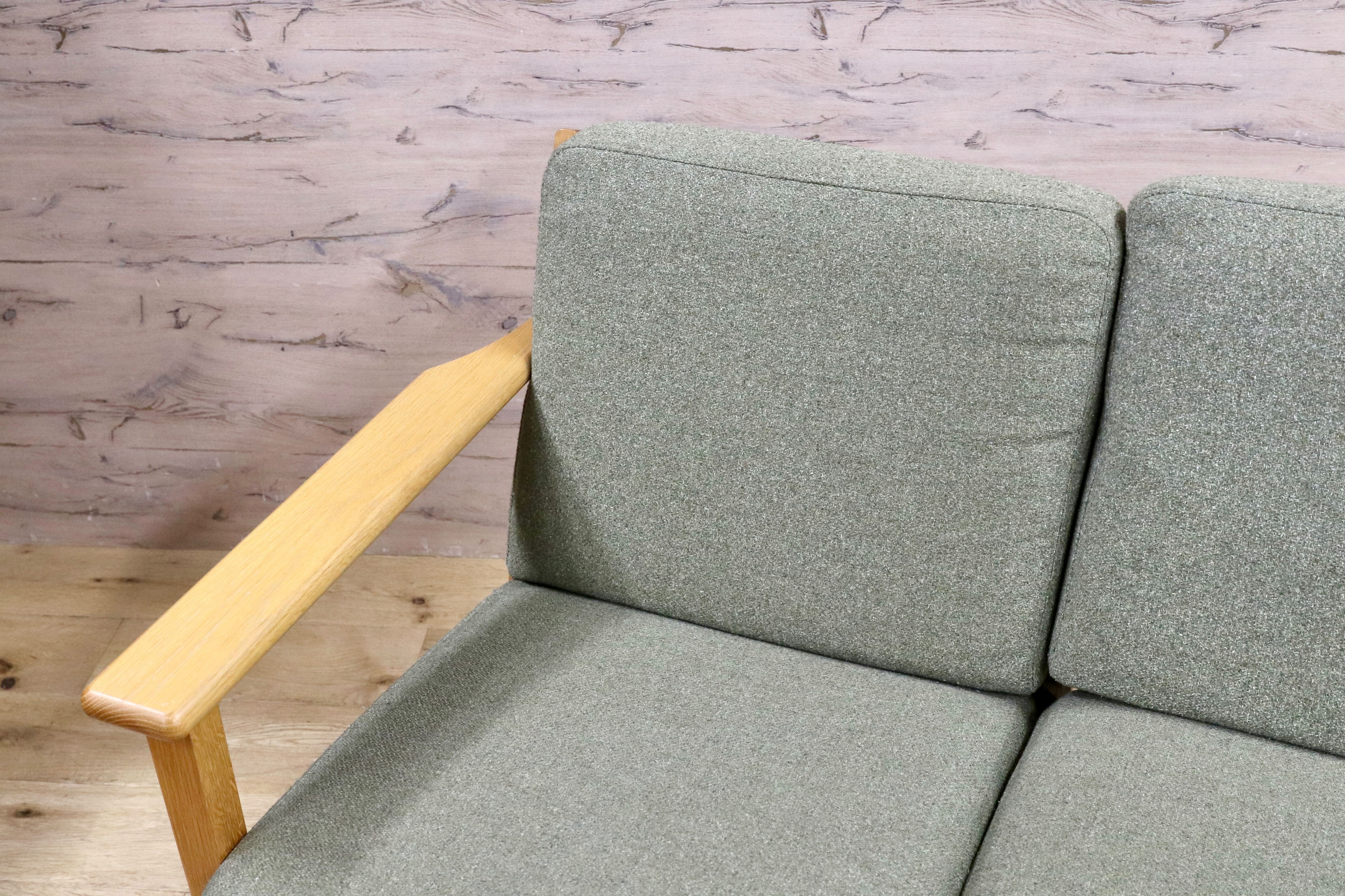 GMIH332○unico / ウニコ VISKA ヴィスカ 3人掛けソファ トリプルソファ オーク材 グリーン 北欧スタイル