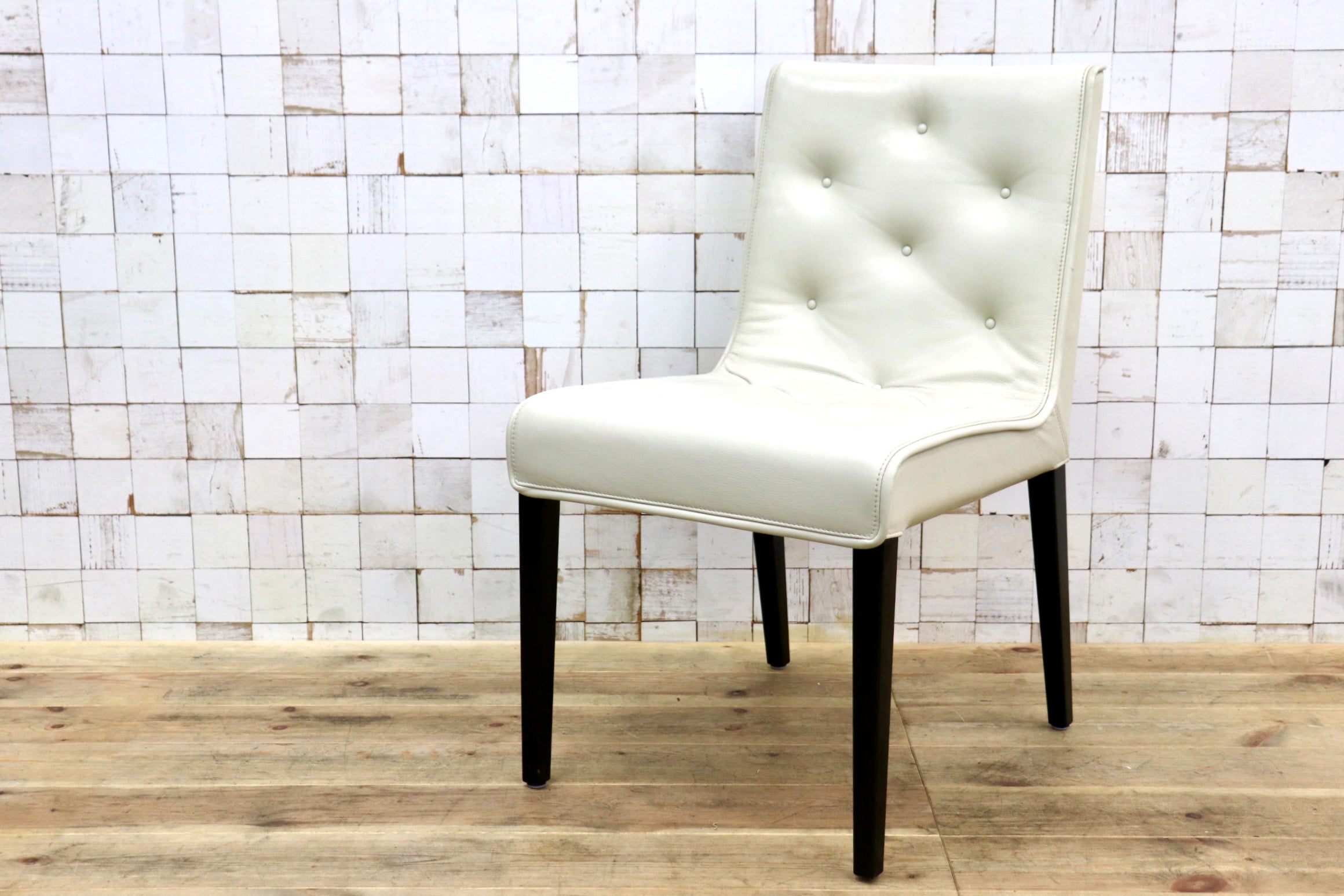 GMJK9C〇Wittmann / ヴィットマン レズリー 本革 ダイニングチェア ホワイト オーストラリア 定価22.5万