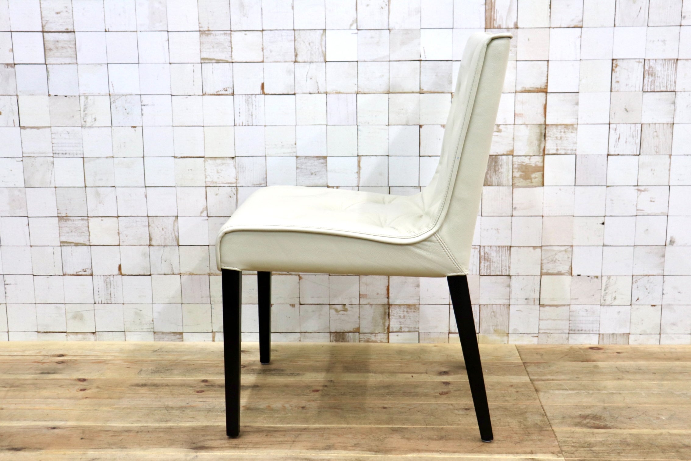 GMJK9C〇Wittmann / ヴィットマン レズリー 本革 ダイニングチェア ホワイト オーストラリア 定価22.5万