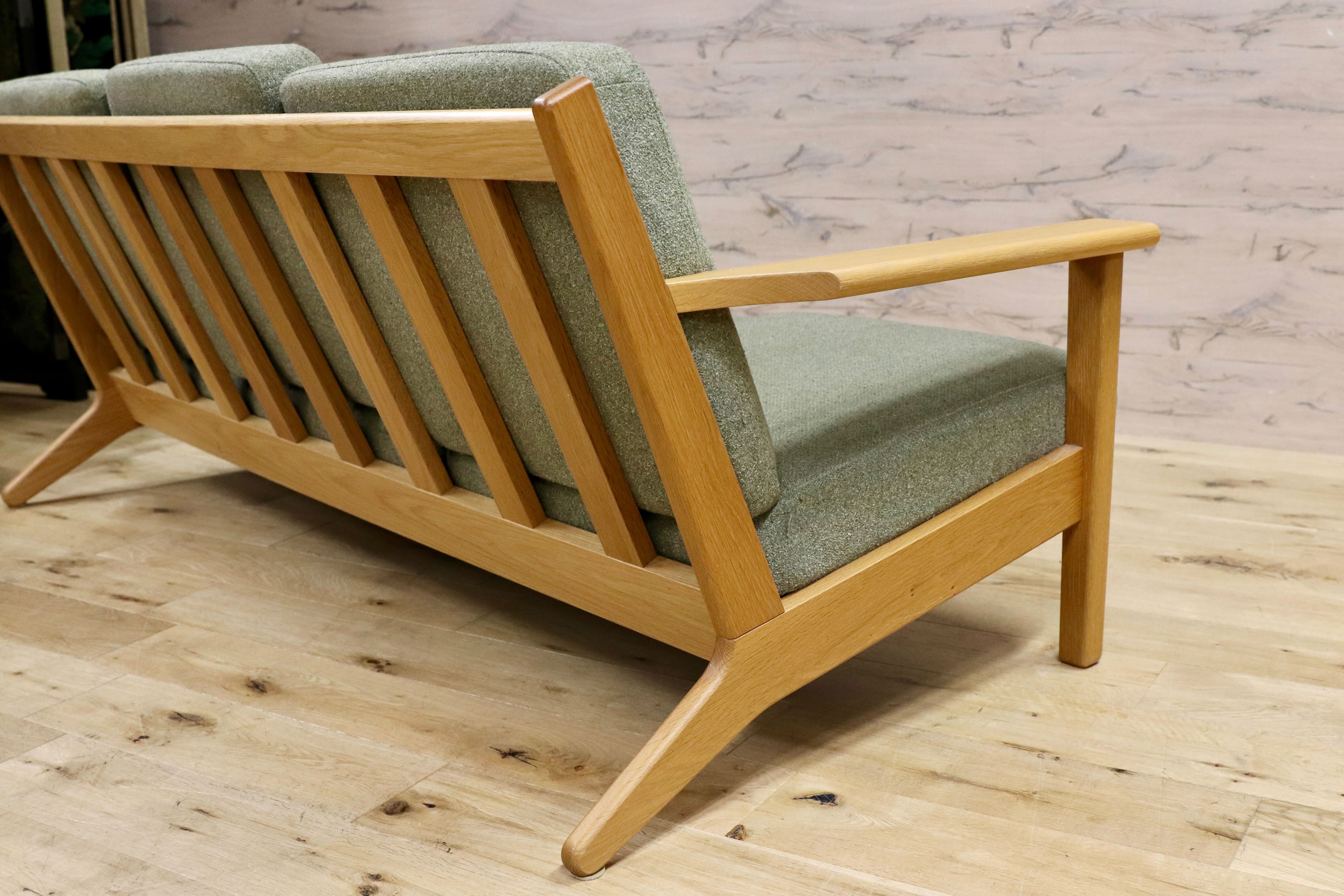 GMIH332○unico / ウニコ VISKA ヴィスカ 3人掛けソファ トリプルソファ オーク材 グリーン 北欧スタイル