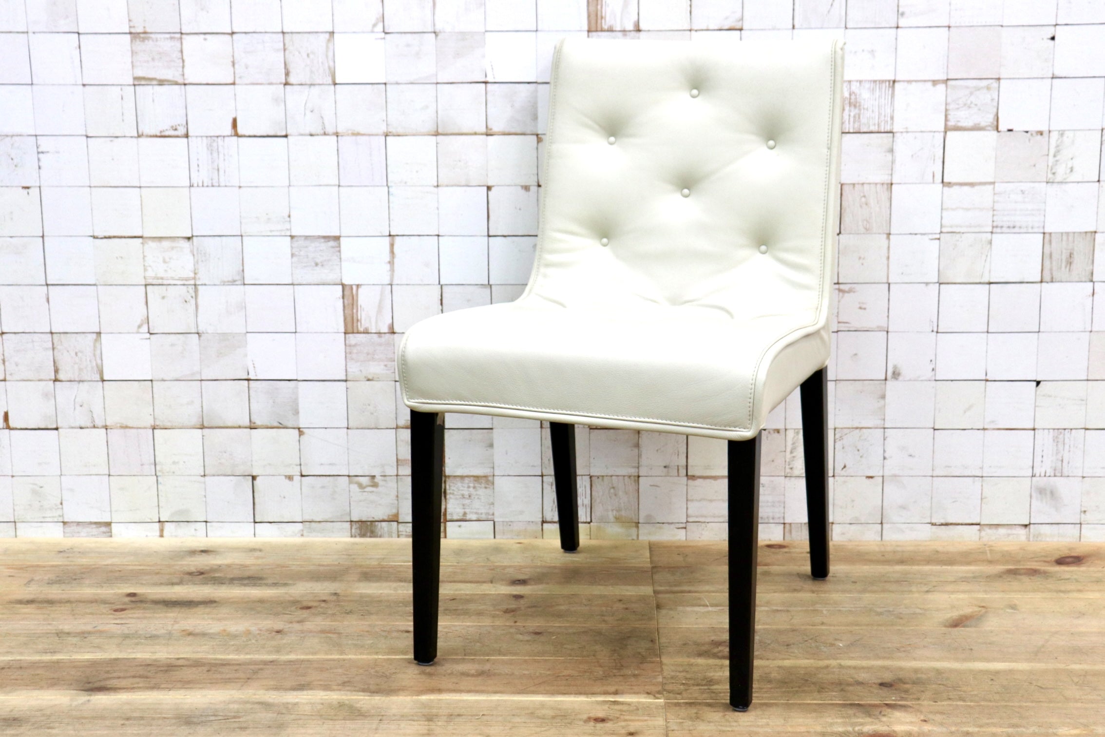 GMJK9D◯Wittmann / ヴィットマン レズリー 本革 ダイニングチェア ホワイト オーストラリア 定価22.5万