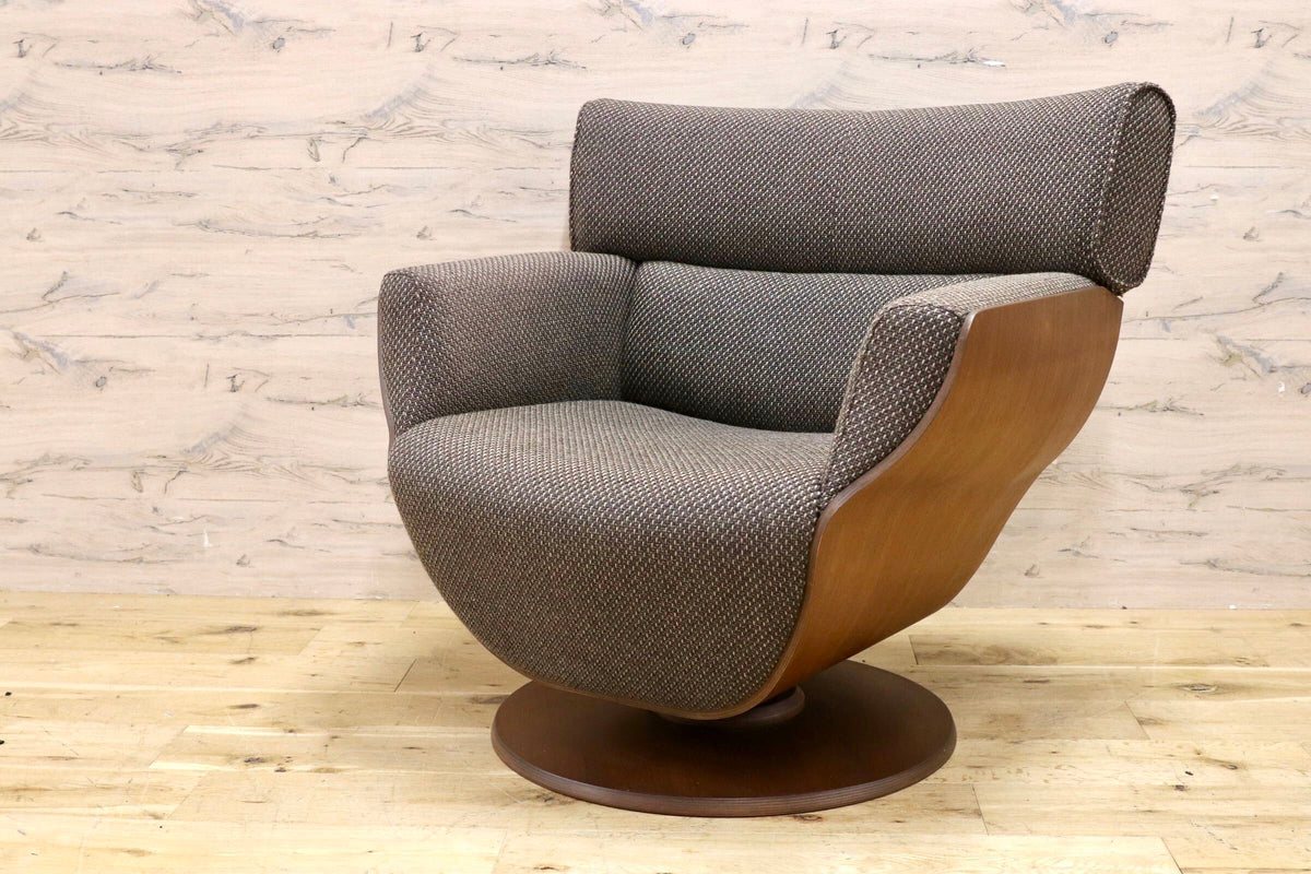 GMJK477B○FUJI FURNITURE / 冨士ファニチア Tapio タピオ ウォールナットカラー ラウンドソファ 中村曻 回転式 ファブリック 約23万