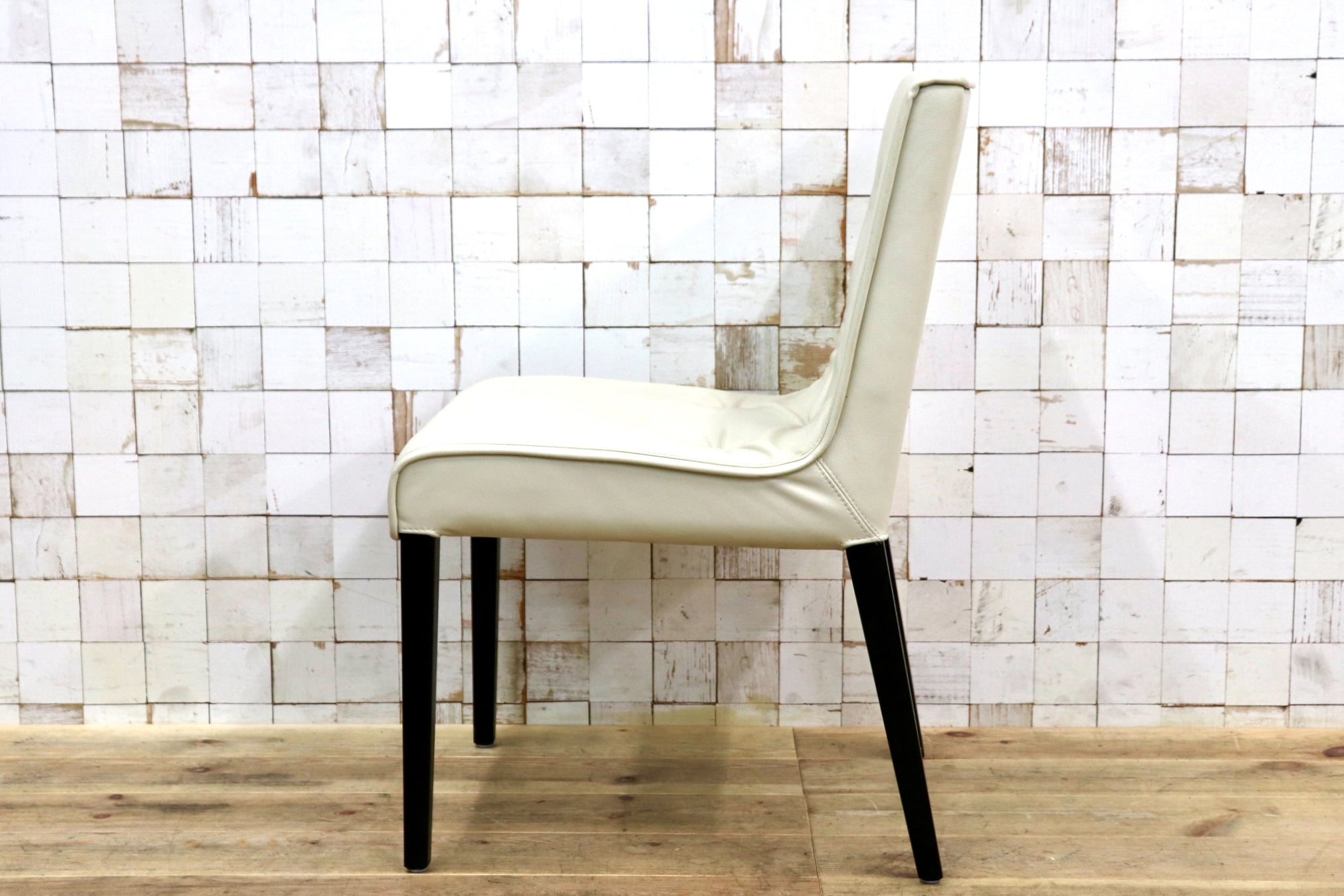 GMJK9D◯Wittmann / ヴィットマン レズリー 本革 ダイニングチェア ホワイト オーストラリア 定価22.5万