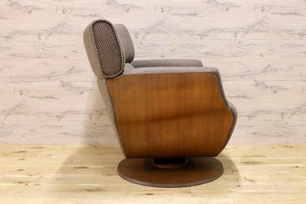GMJK477B○FUJI FURNITURE / 冨士ファニチア Tapio タピオ ウォールナットカラー ラウンドソファ 中村曻 回転式 ファブリック 約23万
